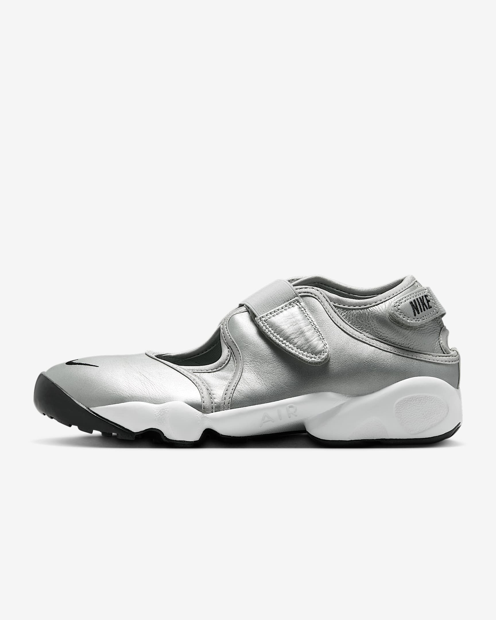 Nike Air Rift 耐克忍者鞋女子分趾运动鞋 - 金属银/黑/帆白