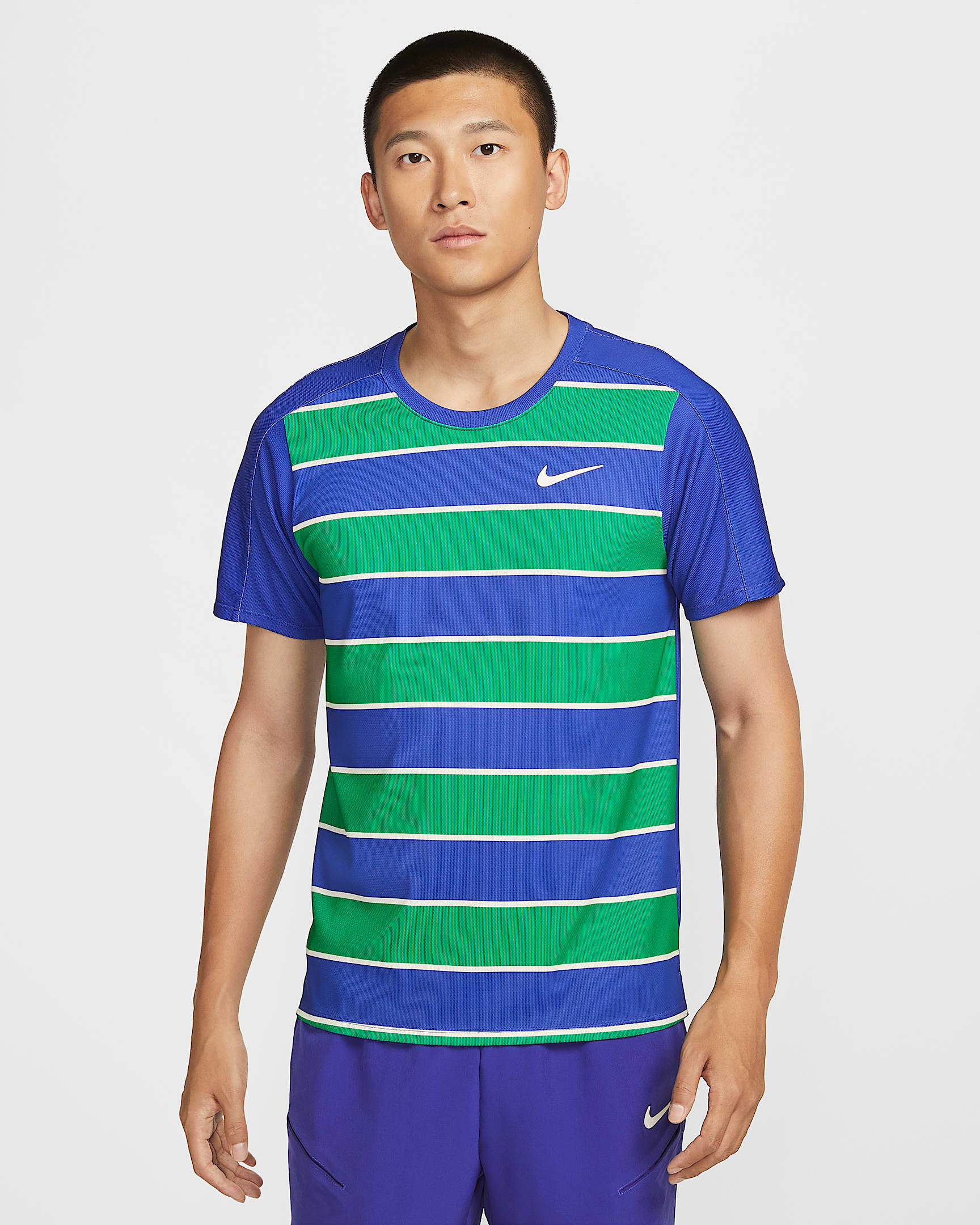 NikeCourt Slam Dri-FIT ADV 网球冠军同款男子速干上衣 - 深夜蓝/白色