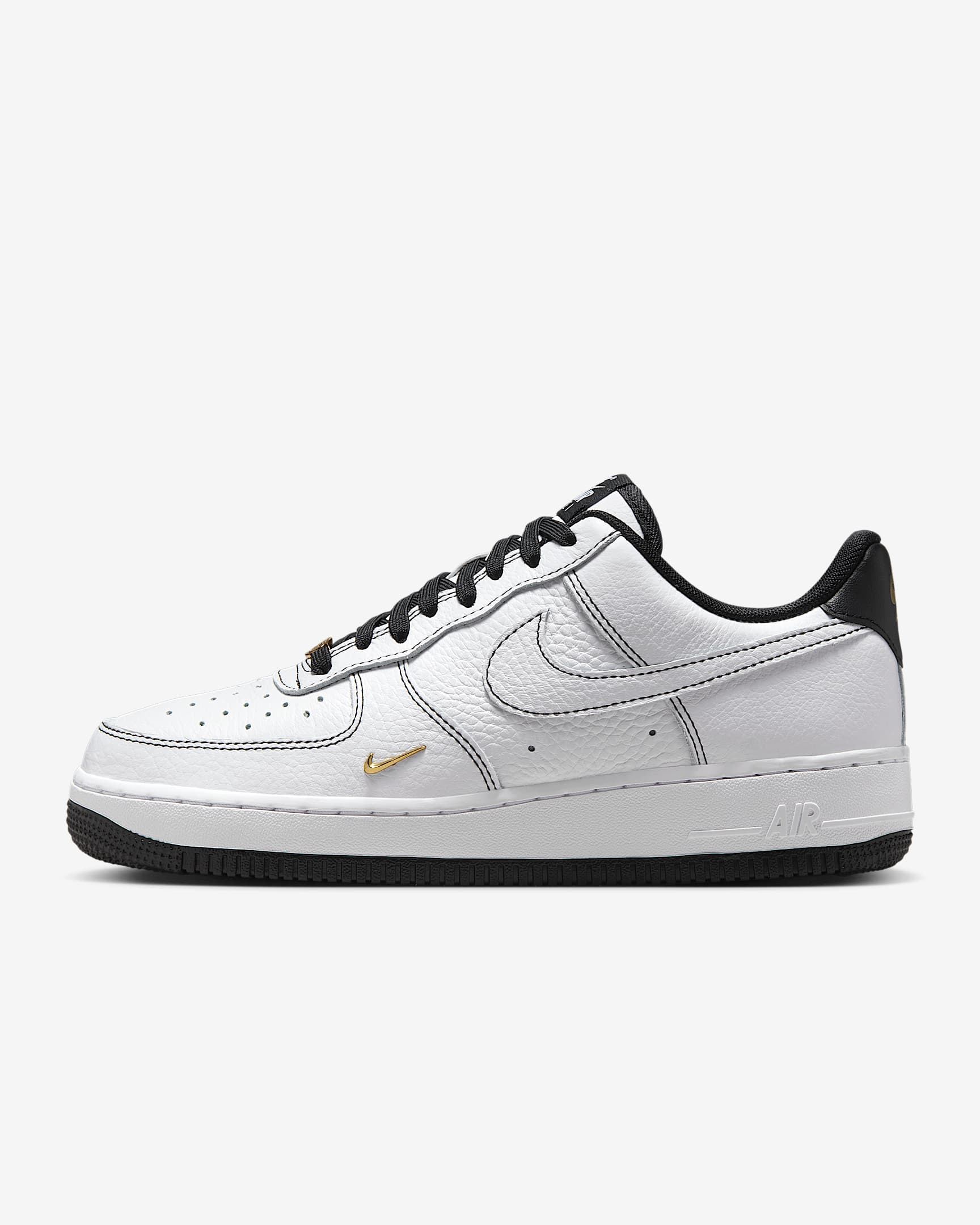 Nike Air Force 1 '07 Mini Jewel 女子空军一号运动鞋 - 白色/金属色/黑
