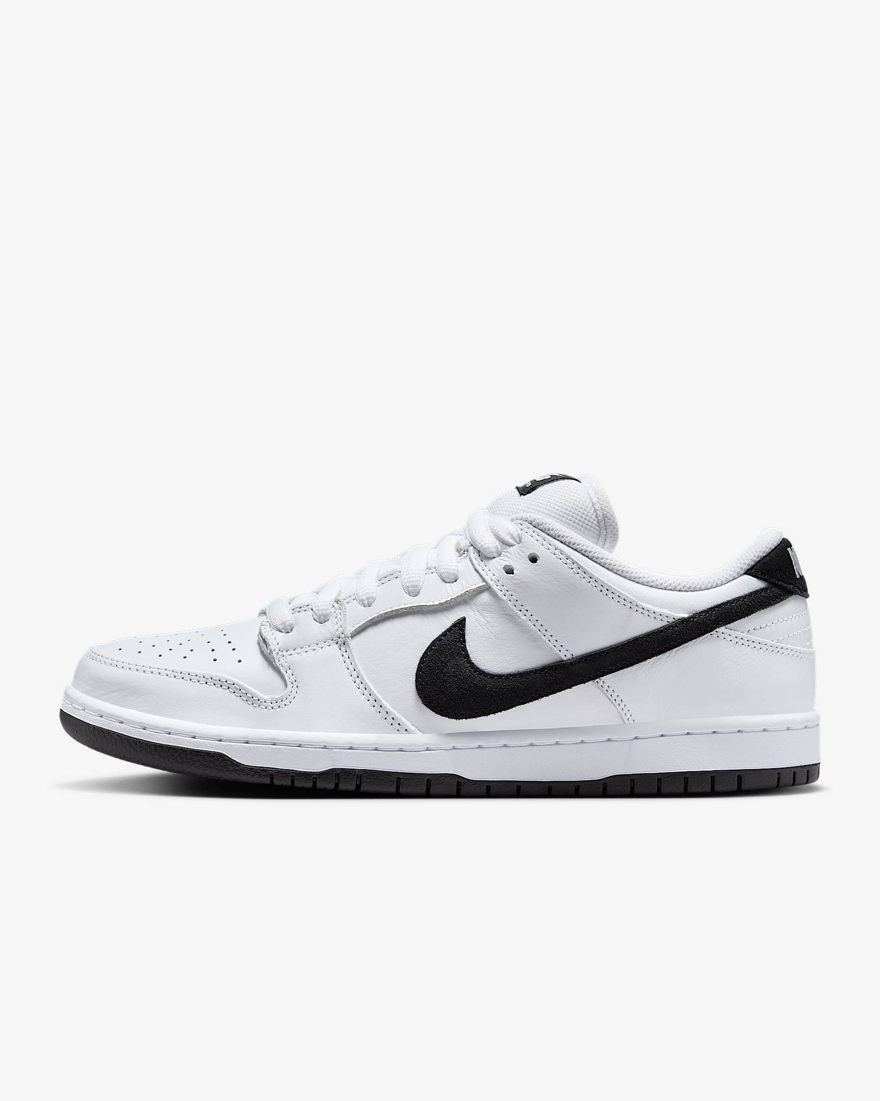 Nike SB Dunk Low Pro 男/女滑板鞋 - 白色/白色/黑/黑
