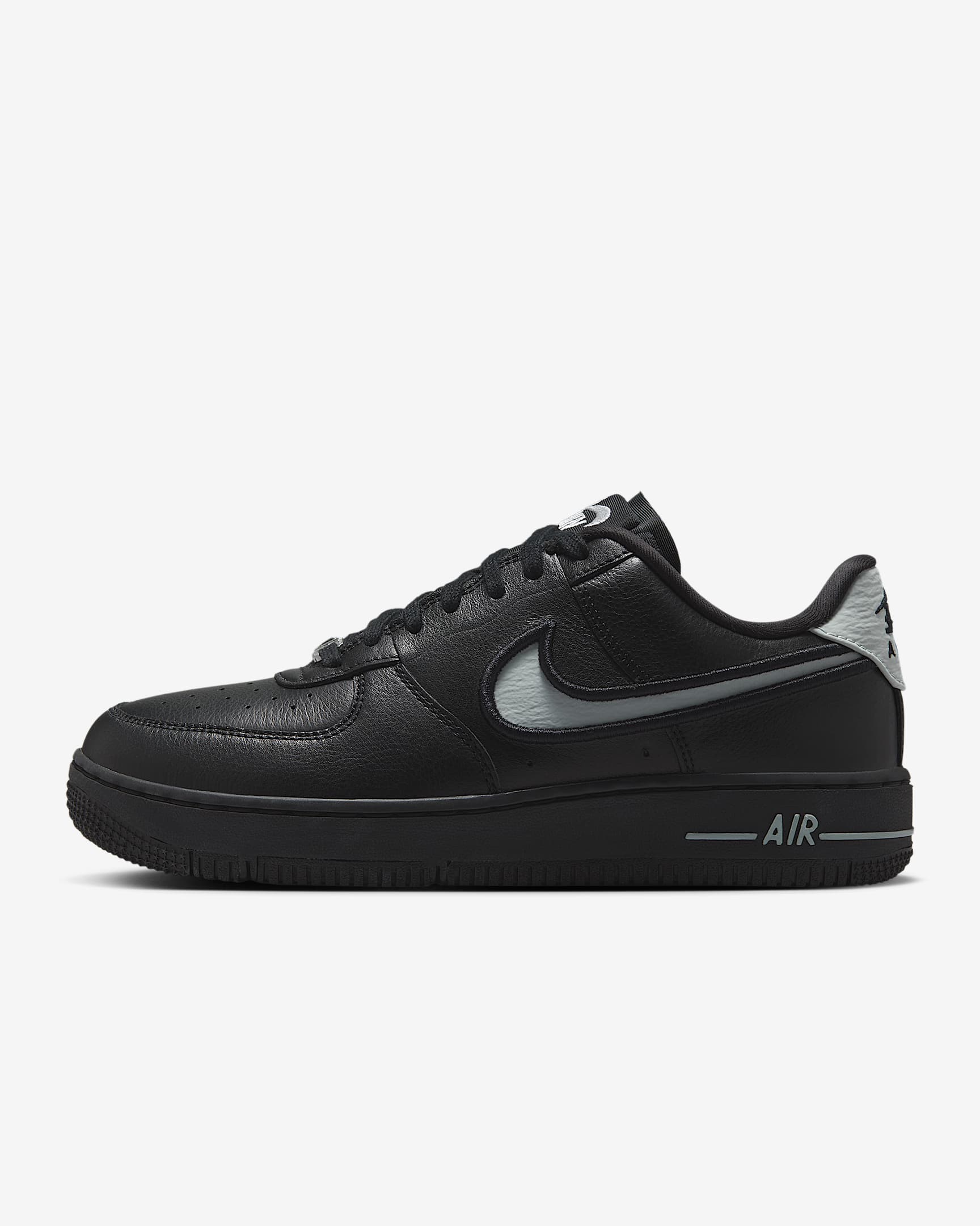 Nike Air Force 1 Dance 街舞系列女子空军一号运动鞋 - 黑/黑/金属银