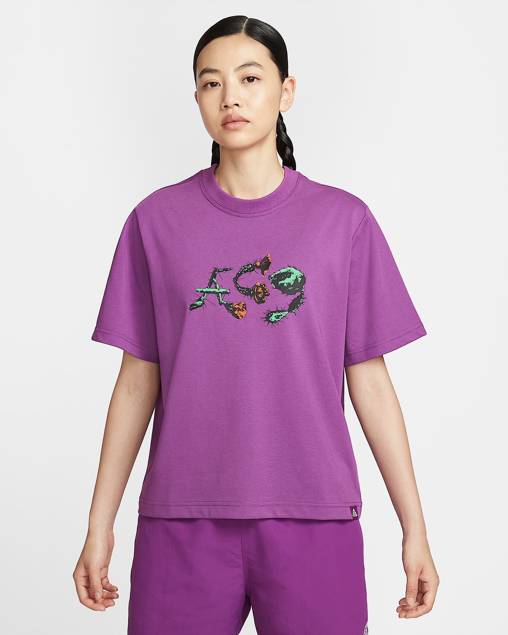 Nike ACG 女子速干短袖T恤 - 浆果红