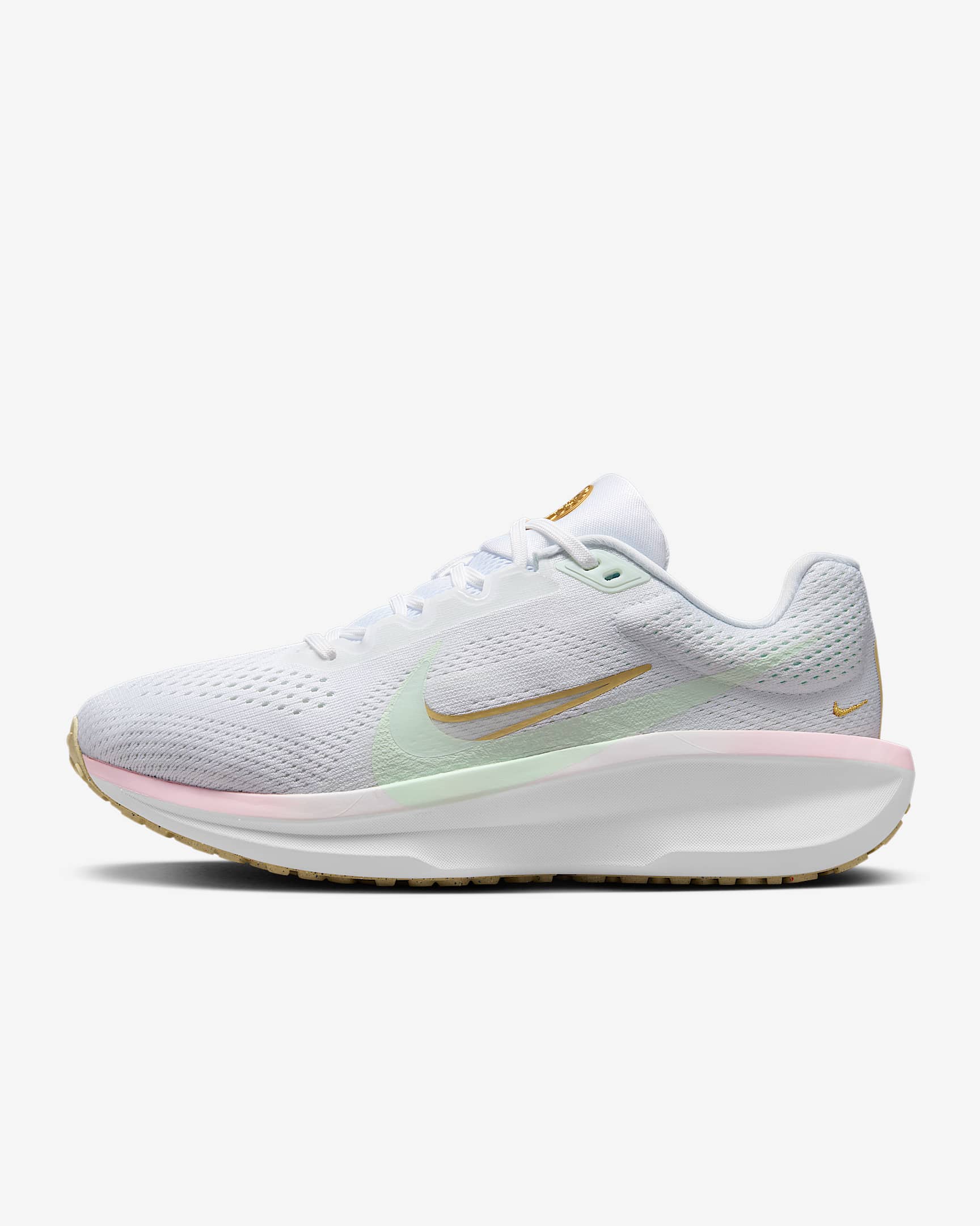 Nike Winflo 11 女子公路跑步鞋 - 微绿/白色/泡沫粉/俏皮粉