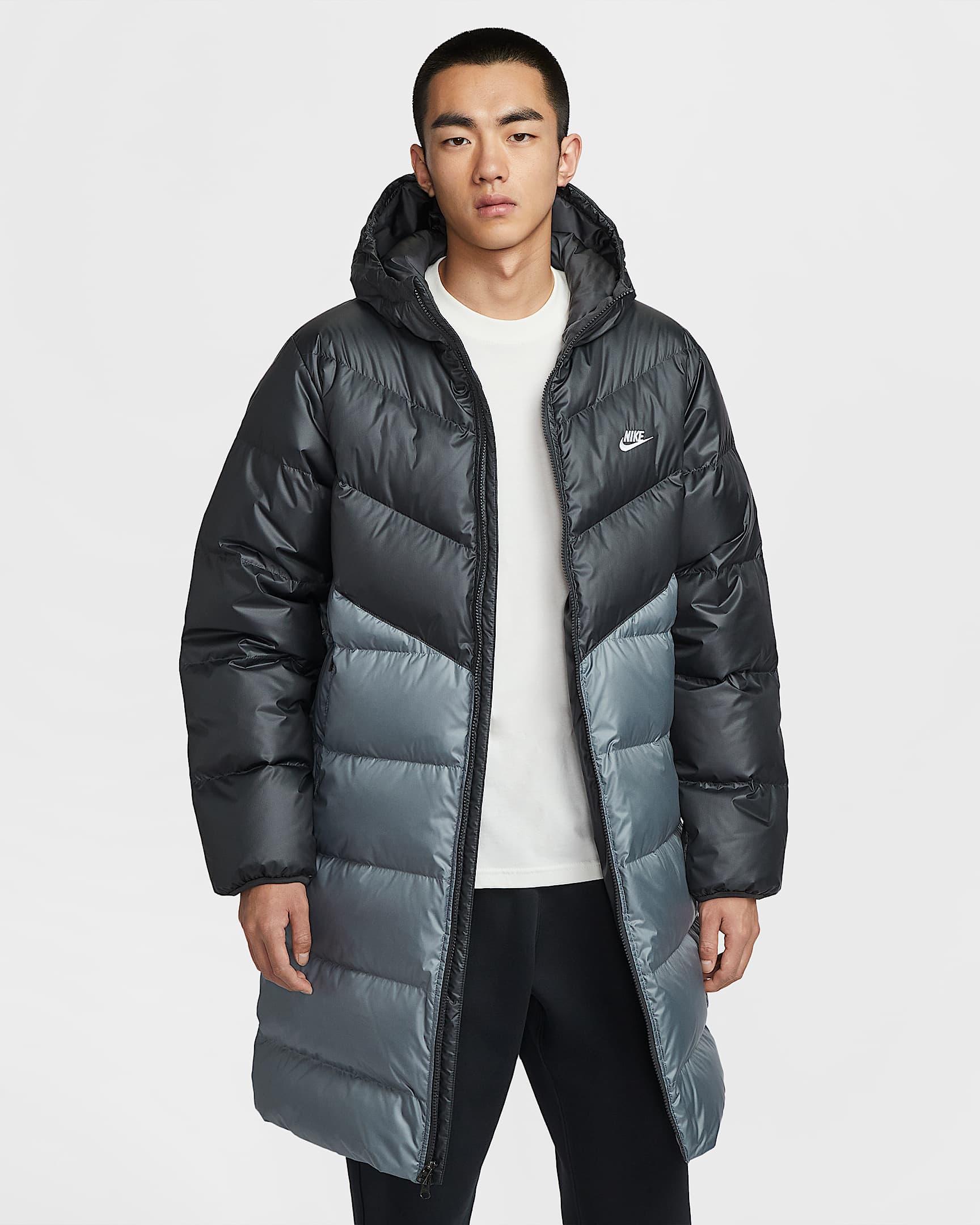 Nike Windrunner 耐克风行者系列男子拒水羽绒外套 - 煤黑/冷灰/白色