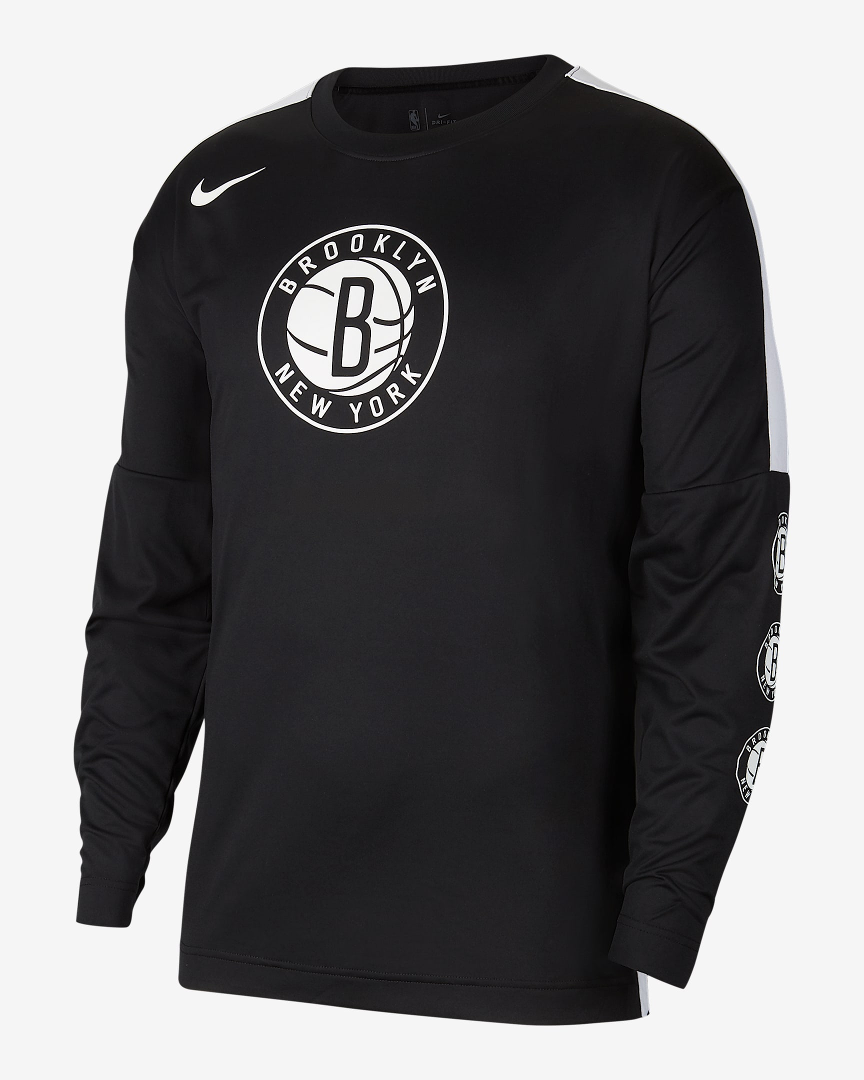 布鲁克林篮网队 Nike Dri-FIT NBA 男子上衣 - 黑/白色/白色
