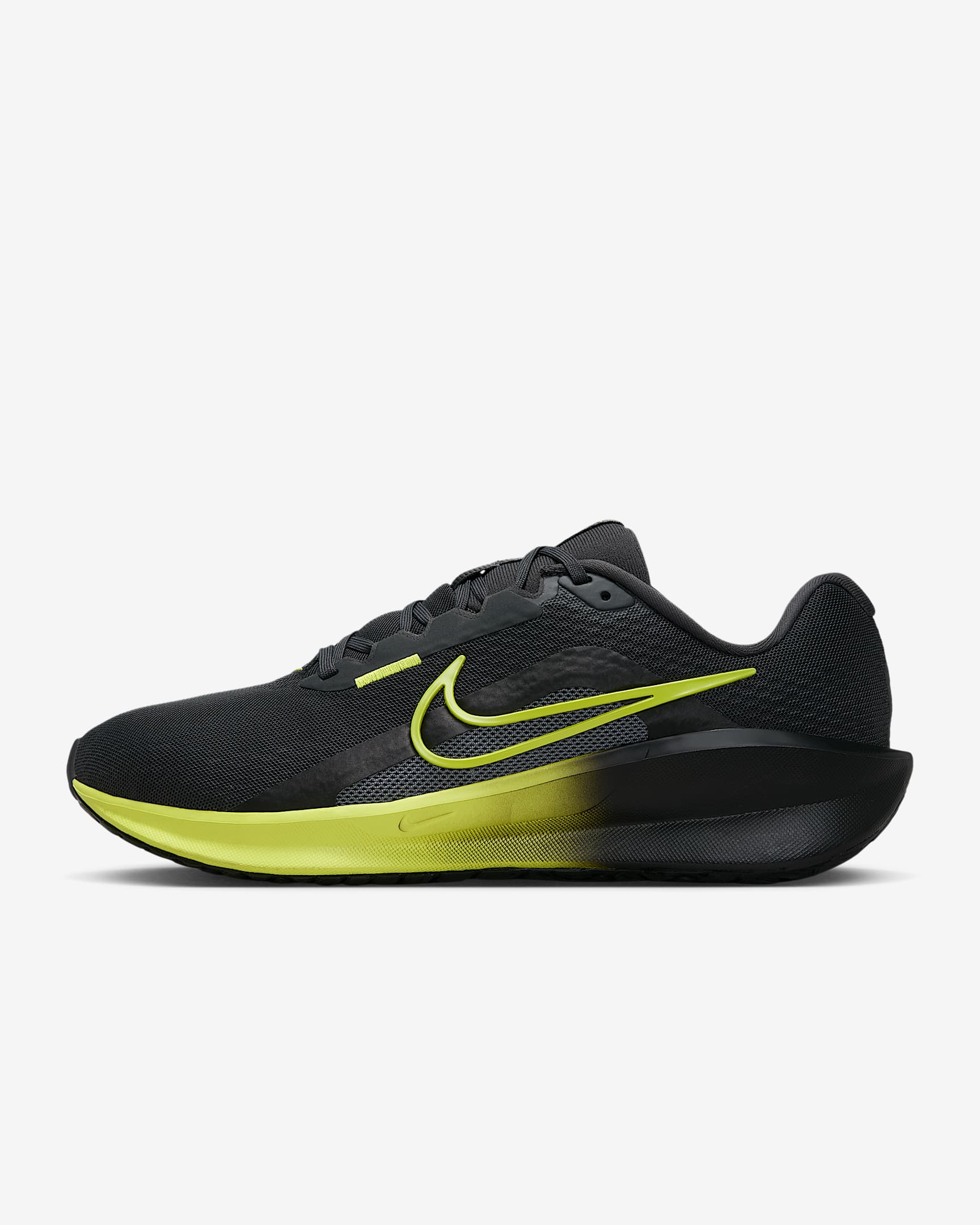 Nike Downshifter 13 男子公路跑步鞋 - 煤黑/黑/烟灰/明黄
