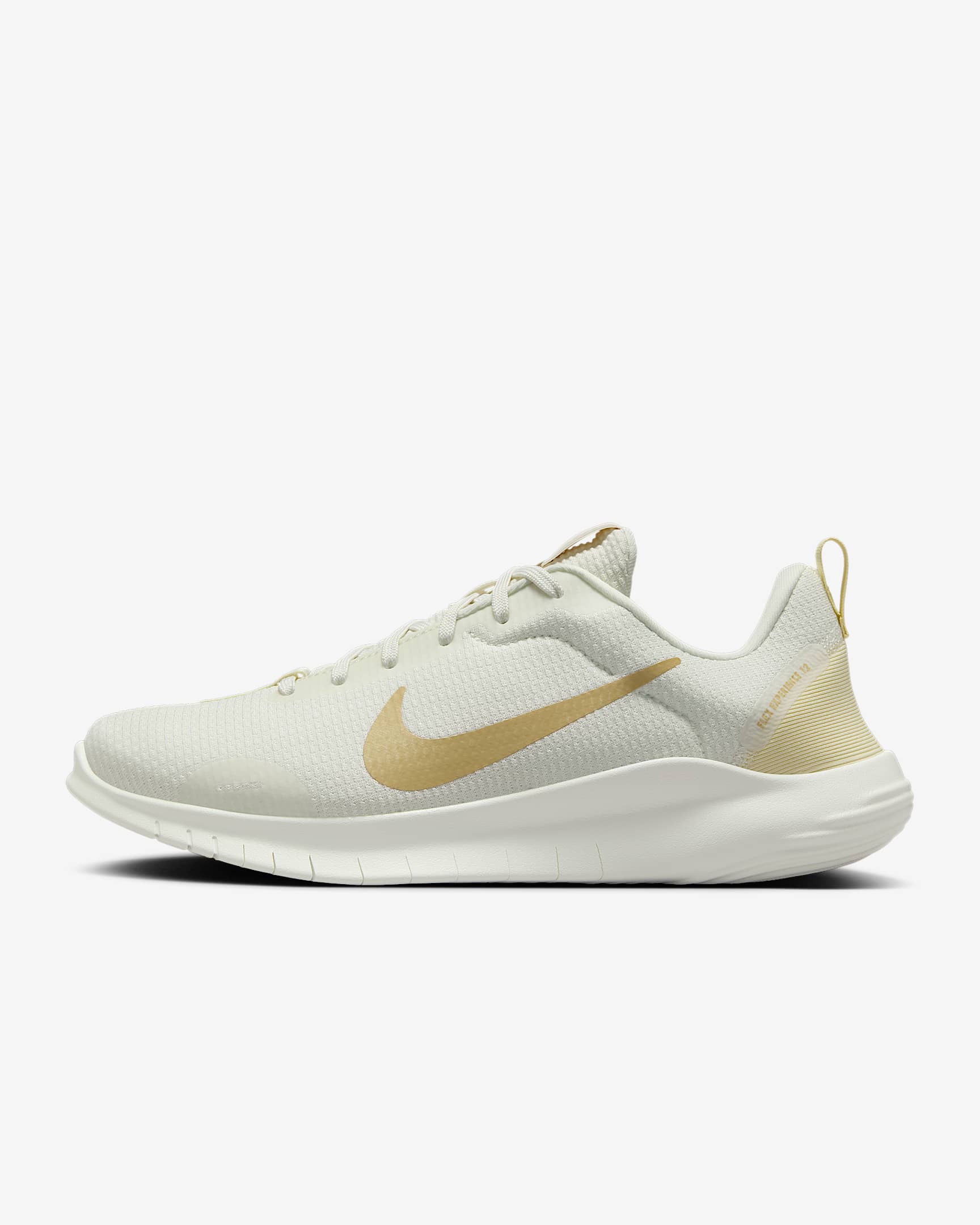Nike Flex Experience RN 12 女子公路跑步鞋 - 帆白/石膏色/团队金