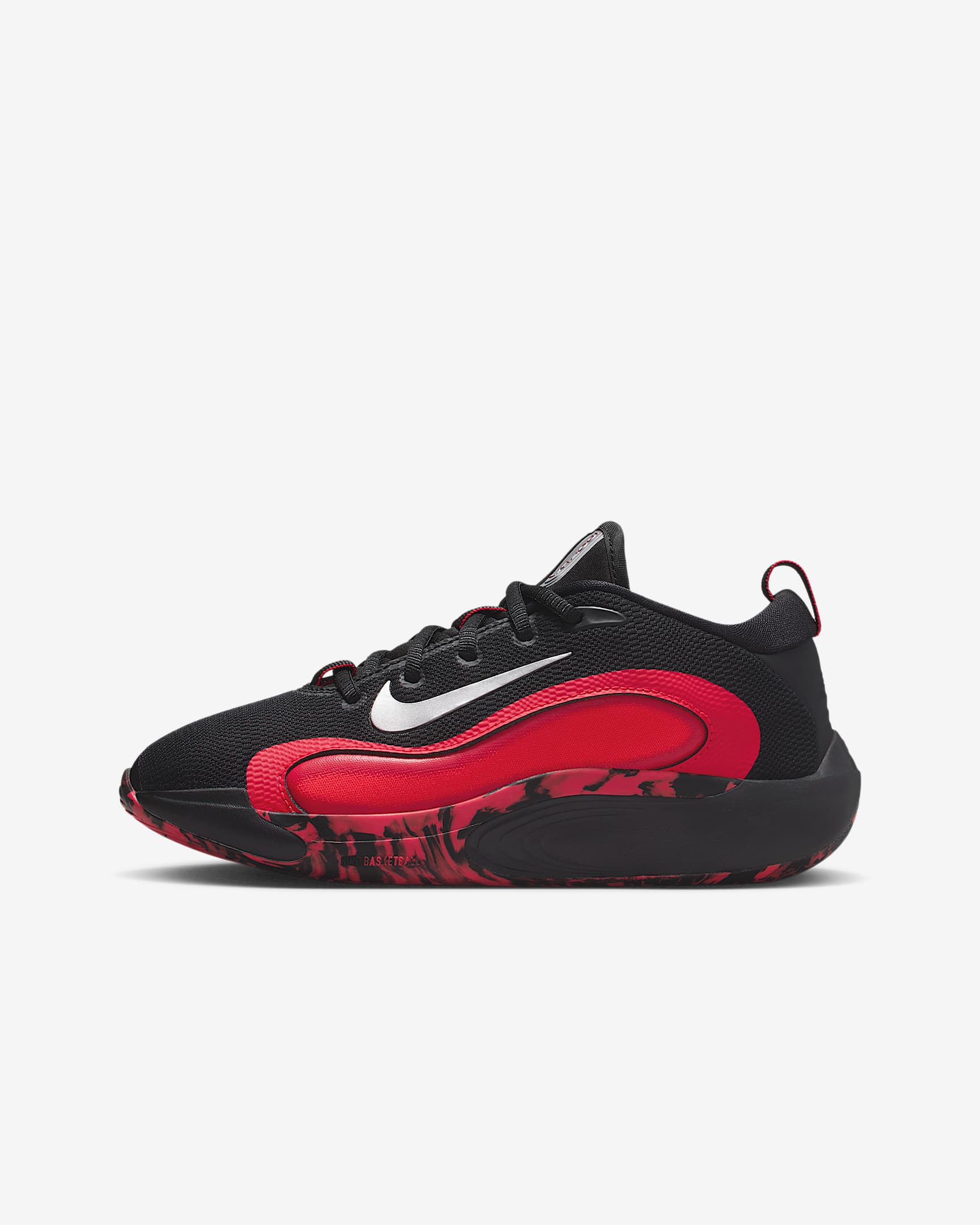 Nike IsoFly 大童篮球鞋 - 黑/大学红/浅深红/金属银