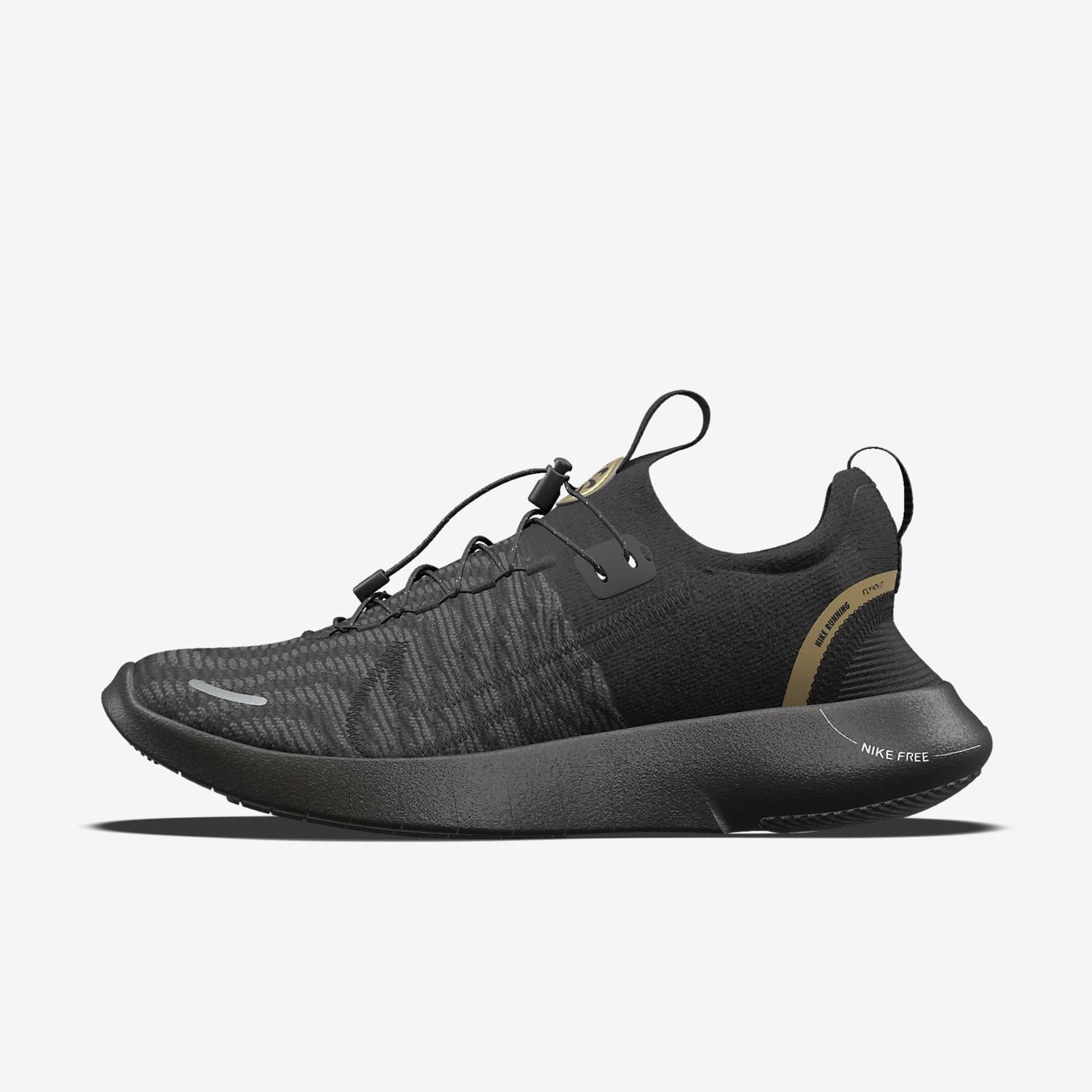 Nike Free RN By You 专属定制女子公路跑步鞋 - 黑/煤黑/黑