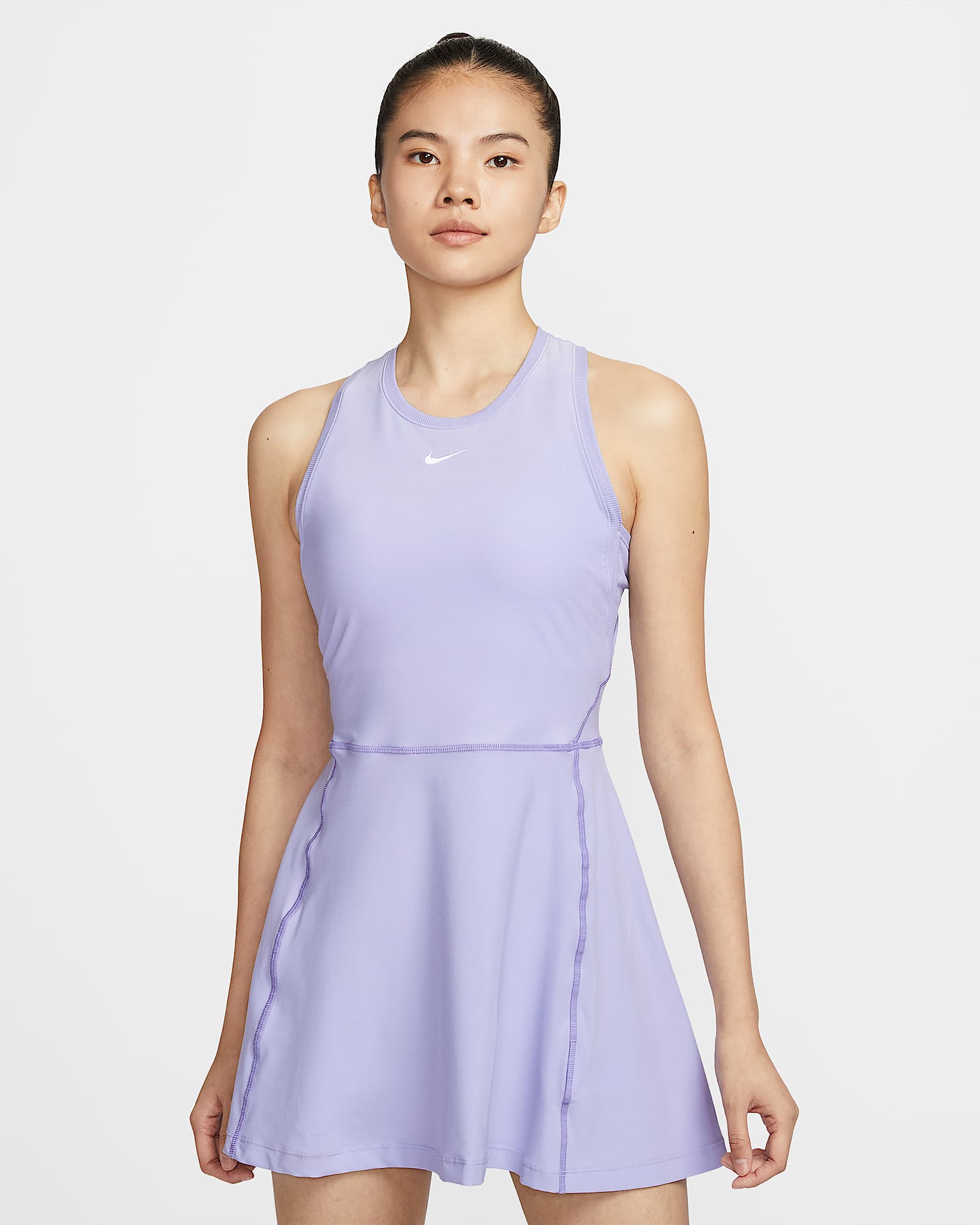 Nike Victory Dri-FIT 女子速干网球连衣裙 - 冰艳紫丁香/白色