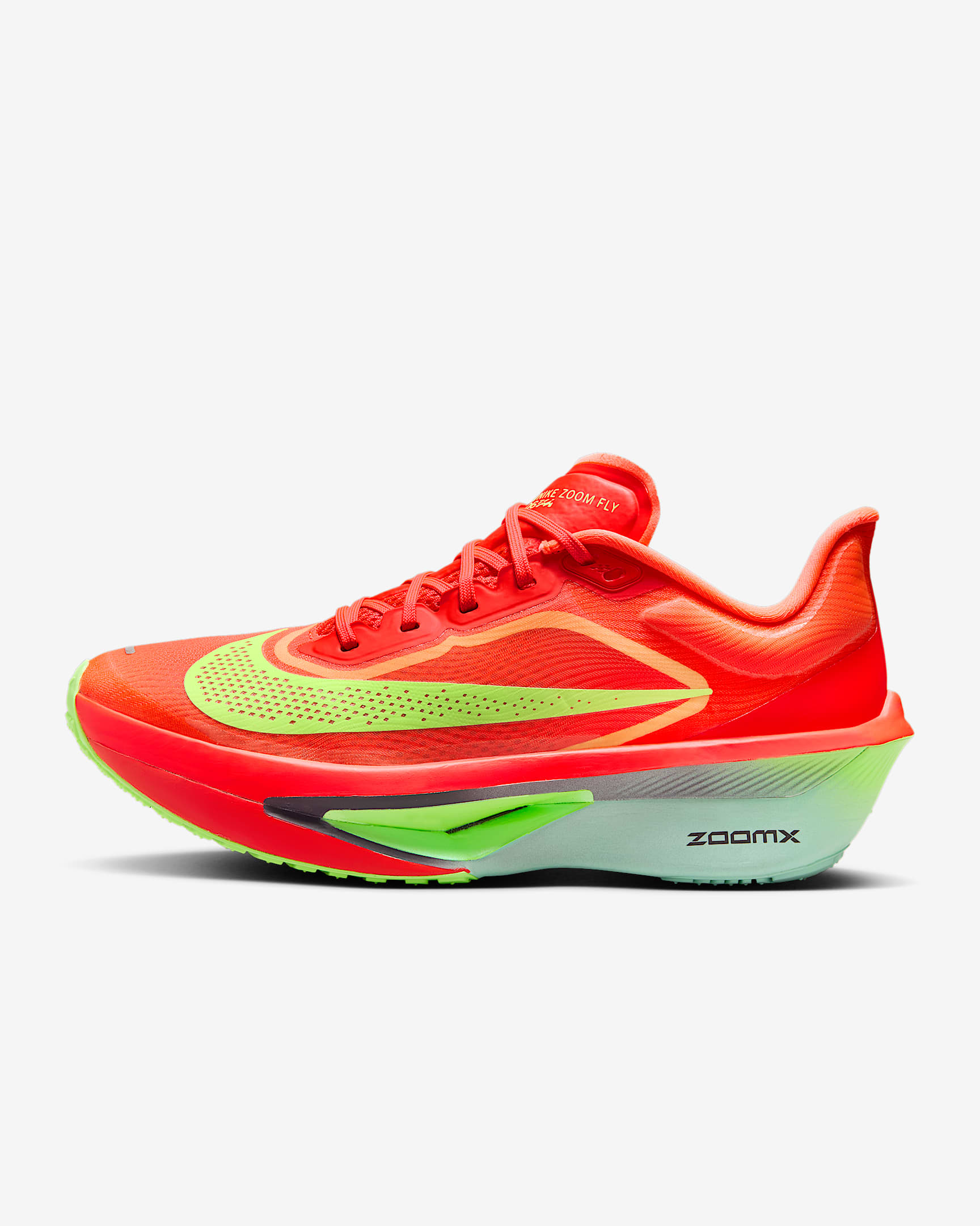 Nike Zoom Fly 6 女子公路竞速跑步鞋 - 亮深红/爆炸绿黄/泡沫薄荷绿/黑紫