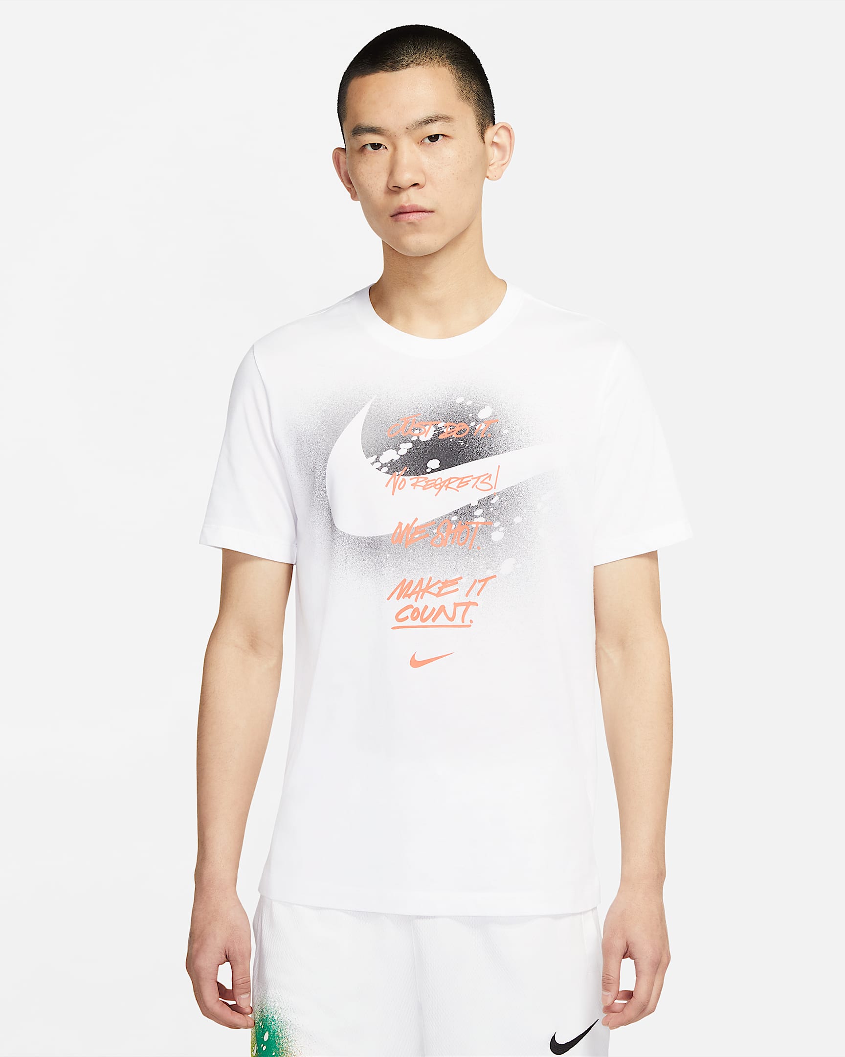 Nike 男子印花短袖T恤 - 白色