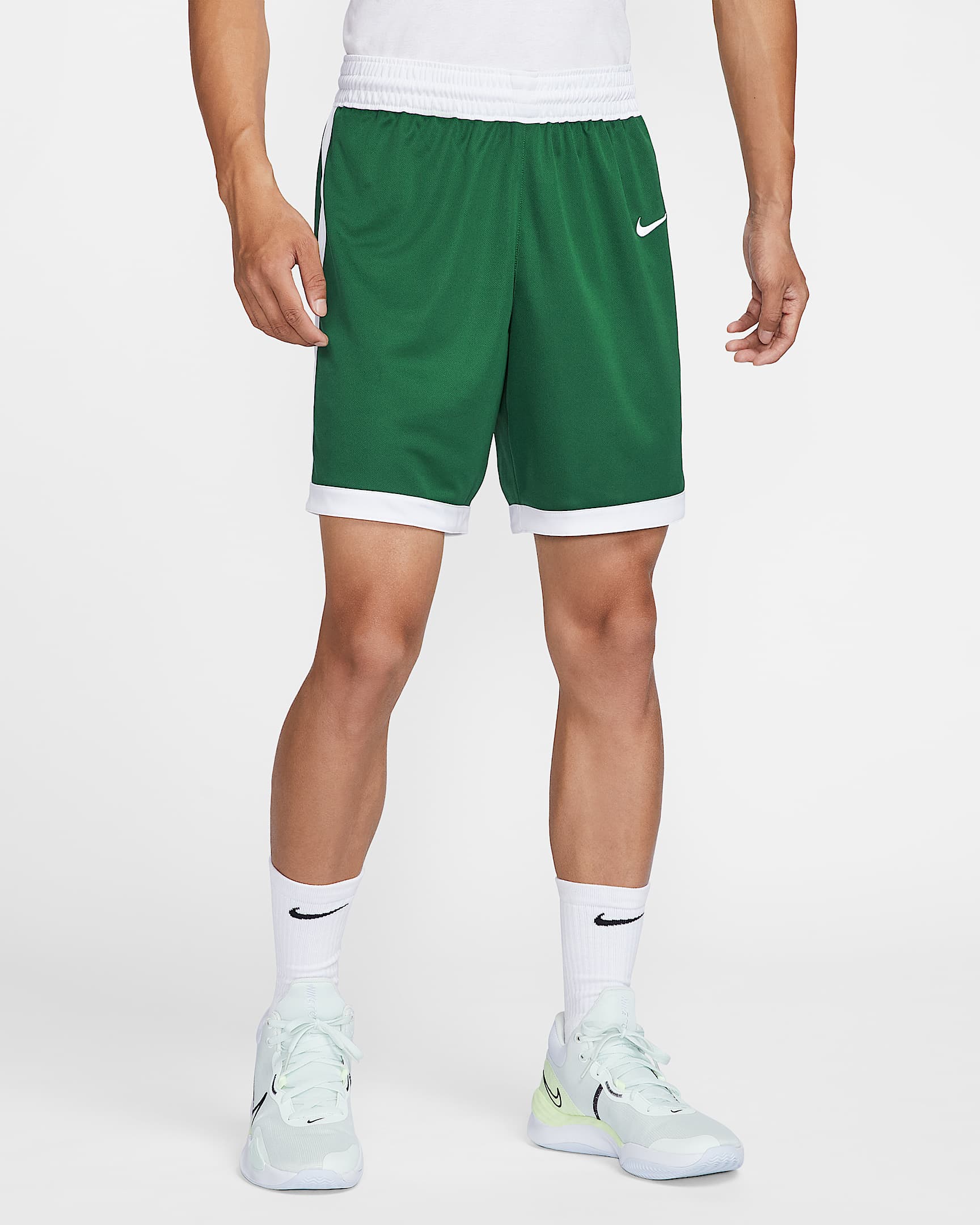 Nike Dri-FIT Stock Crossover 男子速干短裤 - 峡谷绿/白色/白色
