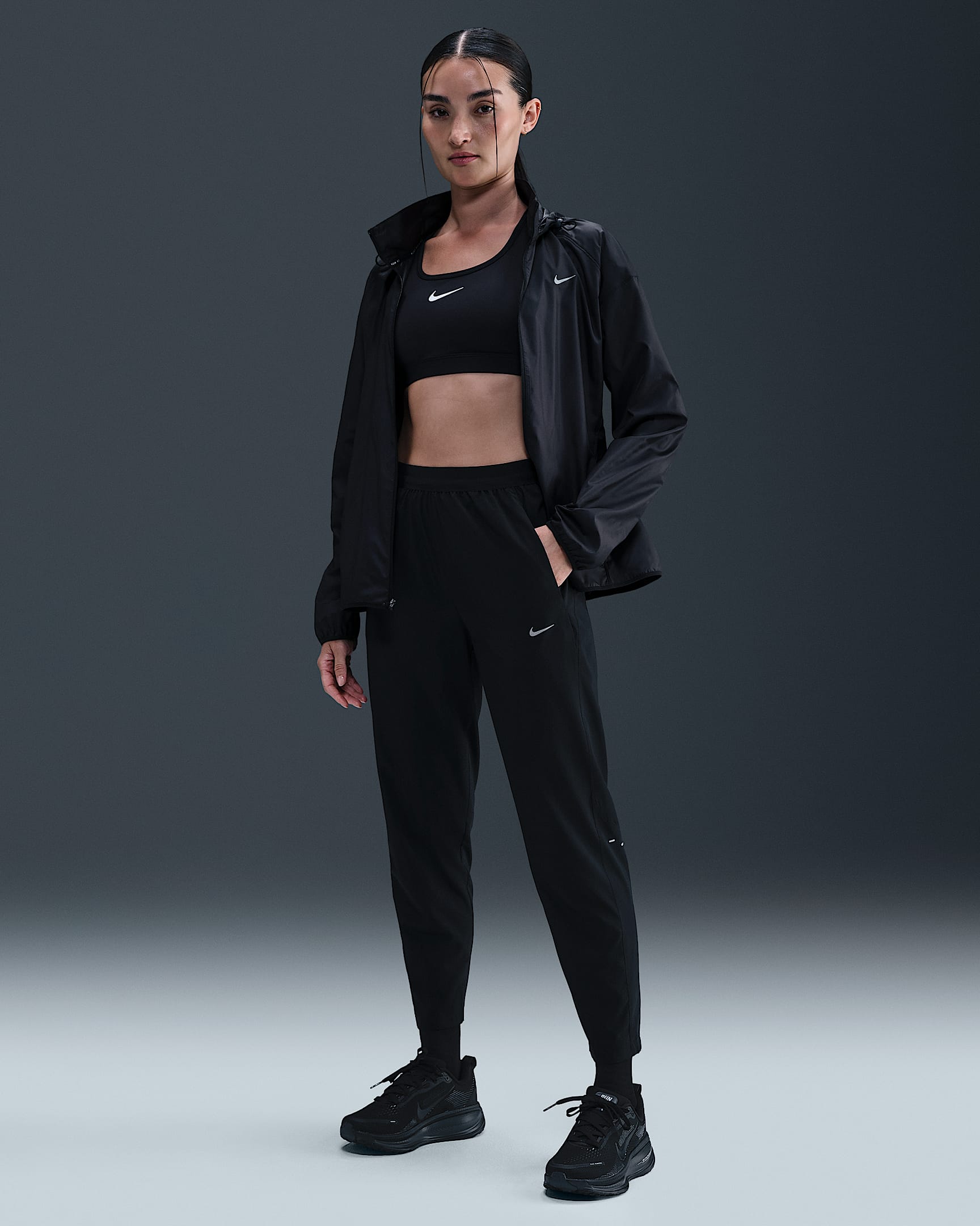 Nike Tempo Dri-FIT 女子速干中腰跑步九分裤 - 黑
