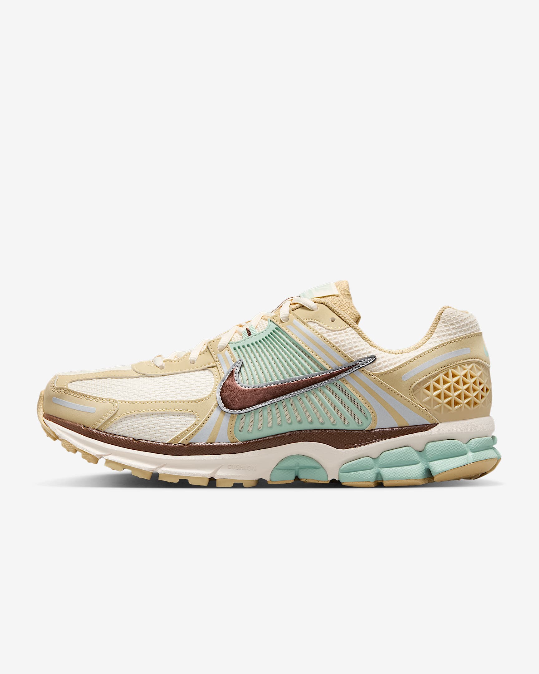 Nike Zoom Vomero 5 SE 耐克迈柔男子运动鞋 - 团队金/淡象牙白/水蓝/动物群棕