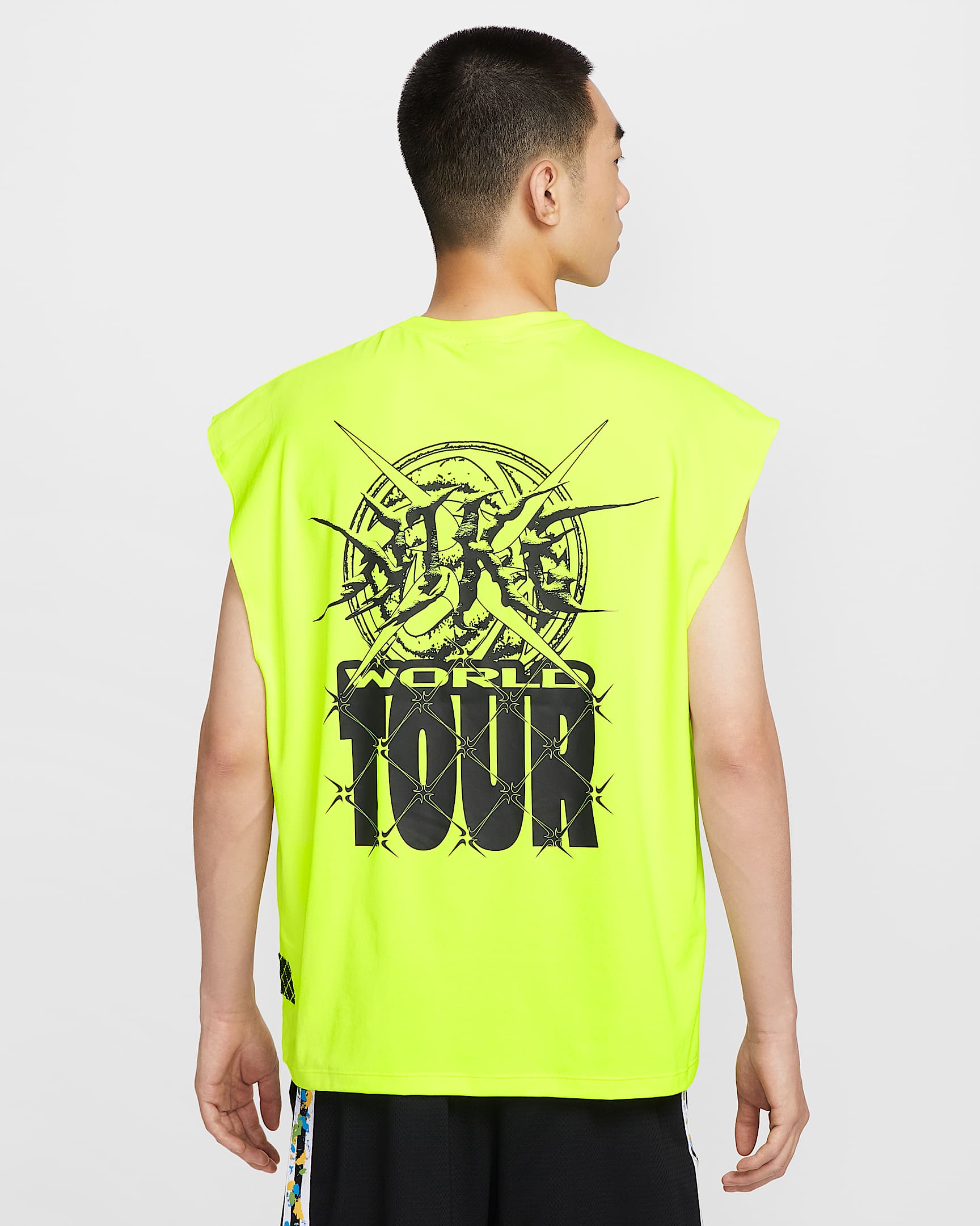 Nike Dri-FIT 男子速干无袖篮球上衣 - 荧光黄/黑