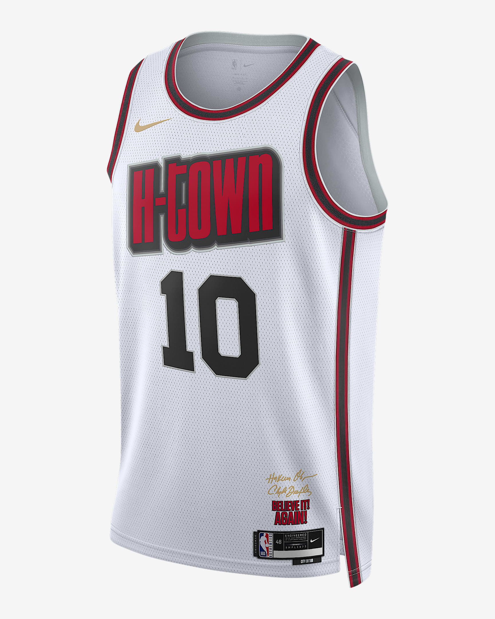 2024/25 赛季休斯顿火箭队小贾巴里·史密斯 (Jabari Smith) City Edition Nike Dri-FIT NBA Swingman Jersey 男子速干球衣 - 白色