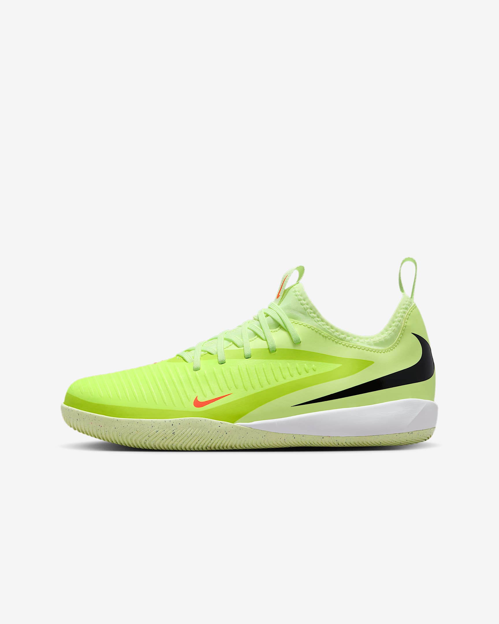 Nike Jr. Phantom 6 Low Academy 耐克暗煞系列大童 IC 室内/球场低帮足球鞋 - 橙红/亮石灰色/黑