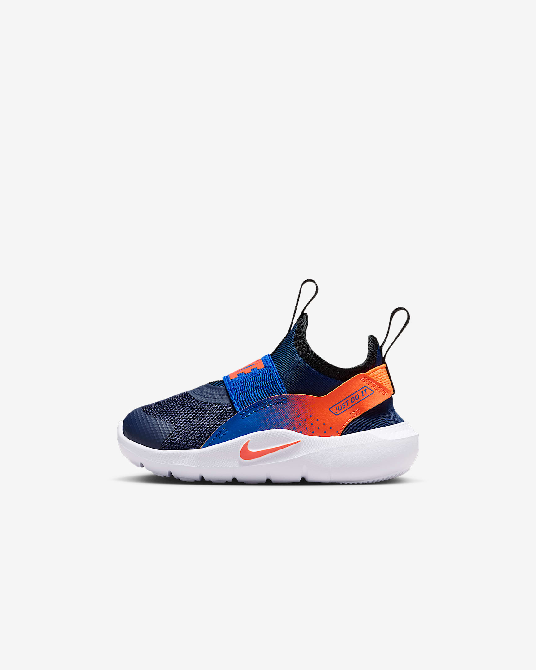 Nike Flex Runner 4 婴童一脚蹬运动鞋 - 深藏青/游戏宝蓝/黑/荷兰橙