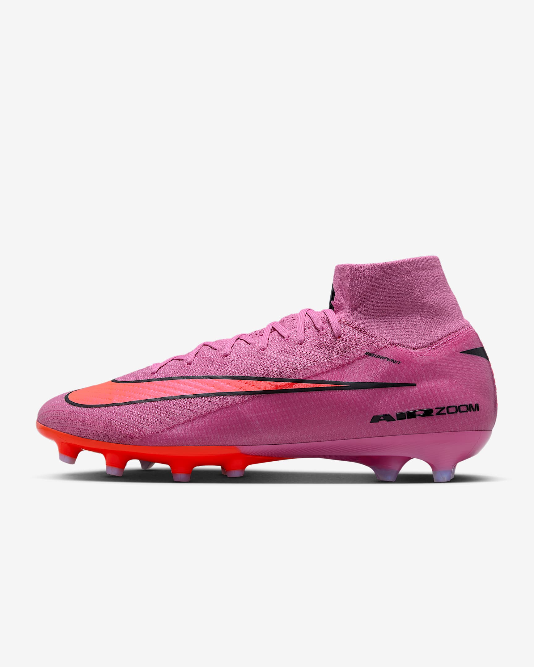 Nike Mercurial Superfly 10 Elite 耐克刺客系列人造草地高帮足球鞋 - 神秘火烈鸟红/鲜橙红/黑