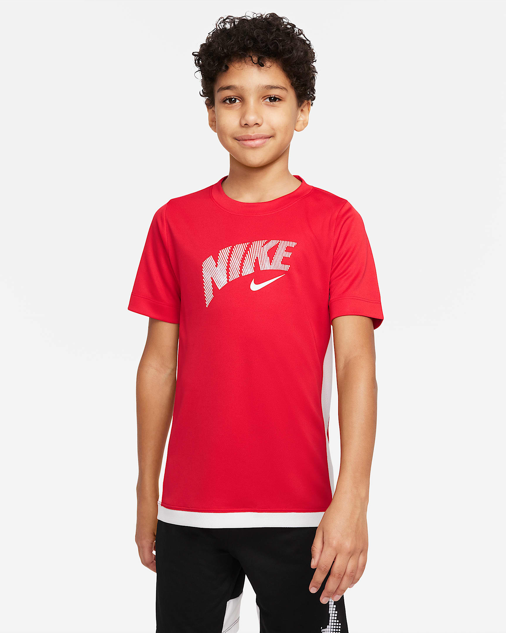 Nike Dri-FIT Trophy 大童(男孩)印花训练上衣 - 大学红/白色/白色