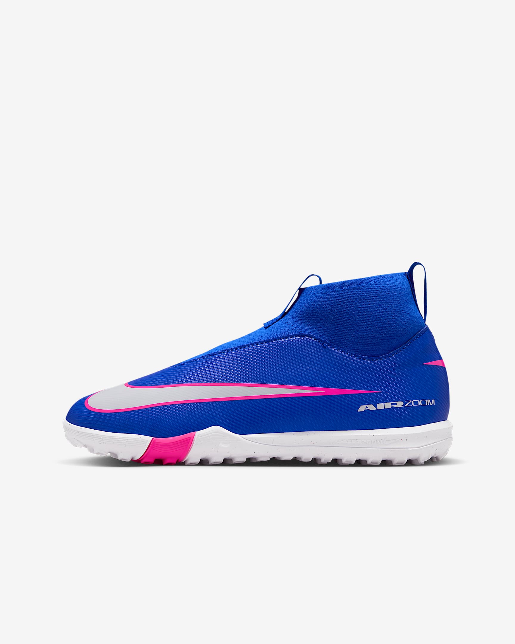 Nike Jr. Mercurial Superfly 10 Academy 耐克刺客系列大童 TF 人造场地高帮足球鞋 - 赛车蓝/白色