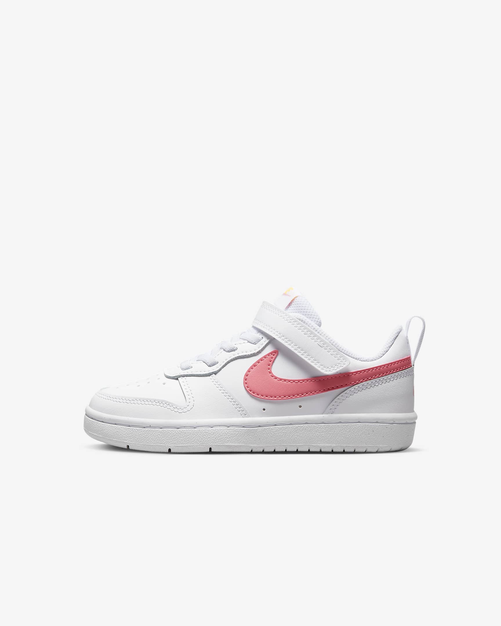 Nike Court Borough Low 2 幼童运动鞋 - 白色/激光橙/珊瑚粉红