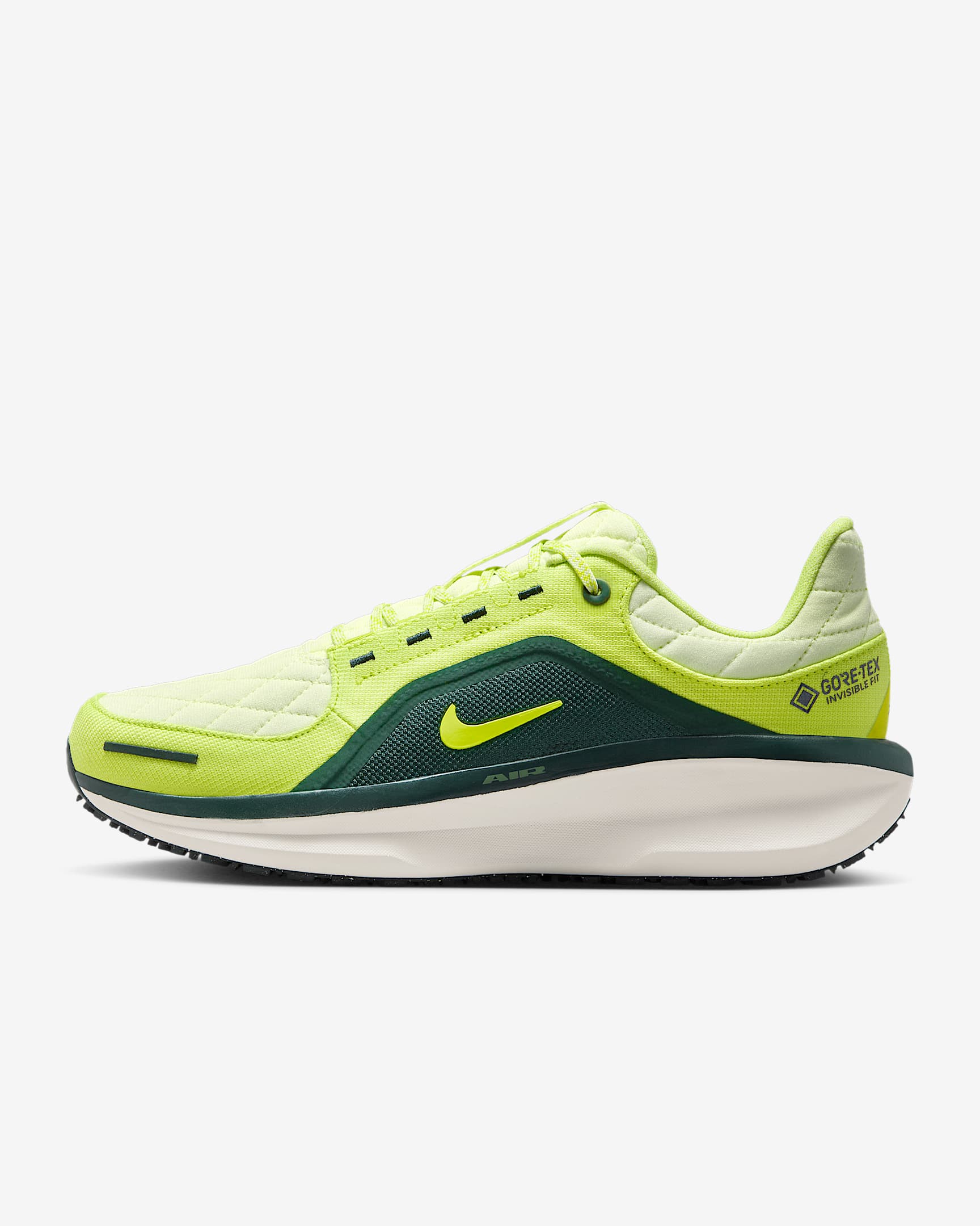 Nike Winflo 11 GORE-TEX 女子防水公路跑步鞋 - 浅柠色/煤黑/幻影灰白/明黄