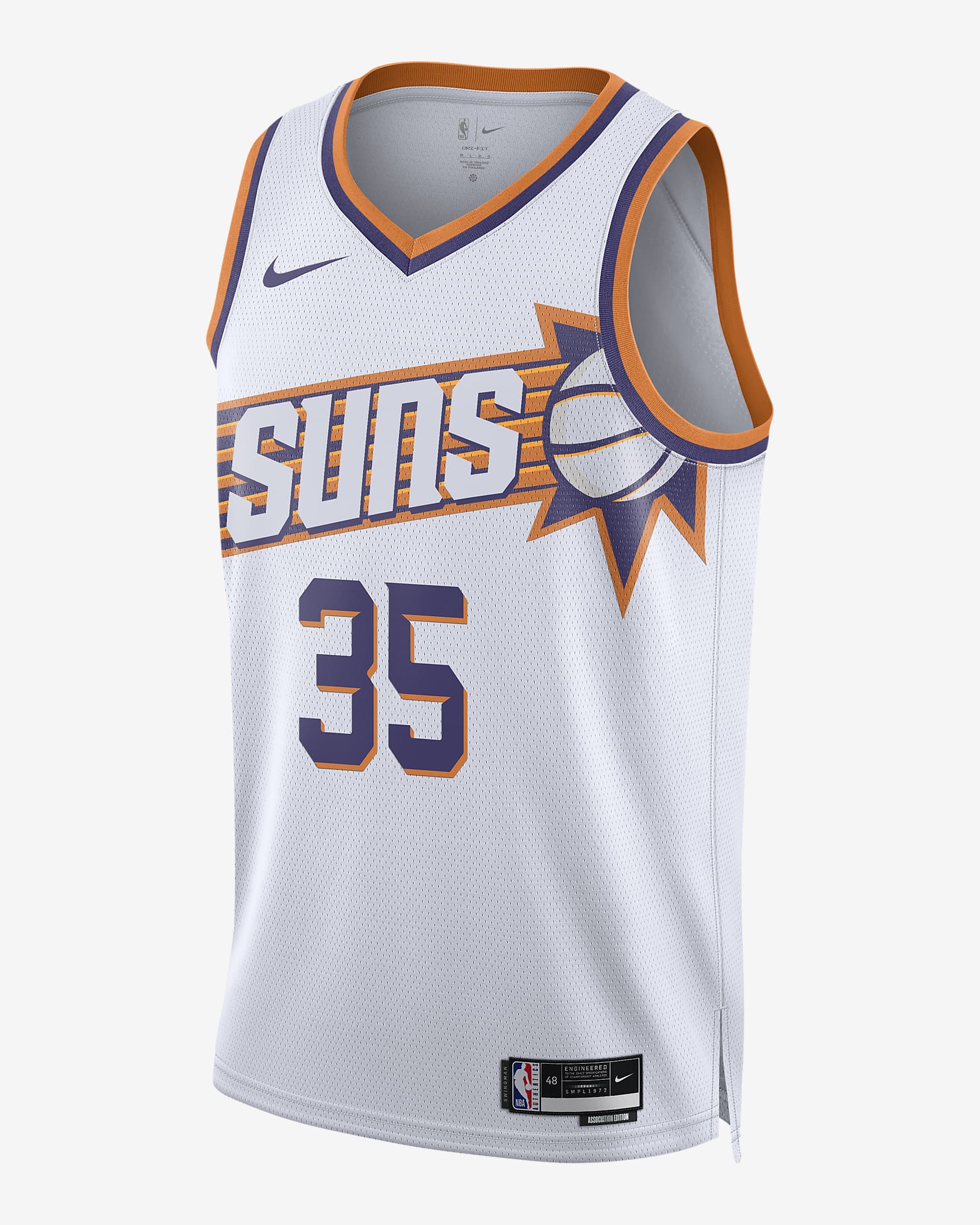 菲尼克斯太阳队 Association Edition Nike Dri-FIT NBA Swingman Jersey 男子透气速干球衣 - 白色
