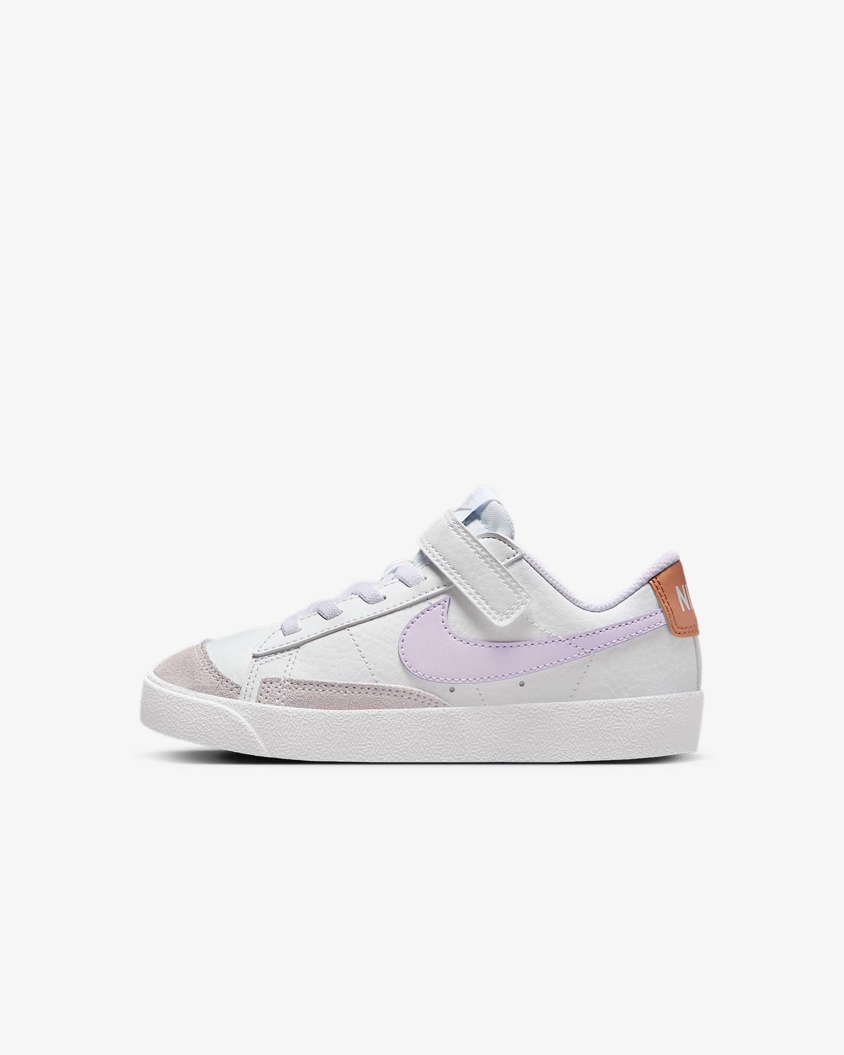 Nike Blazer Low '77 (PS) 幼童运动童鞋板鞋 - 白色/金属铜/金属银/微葡萄紫