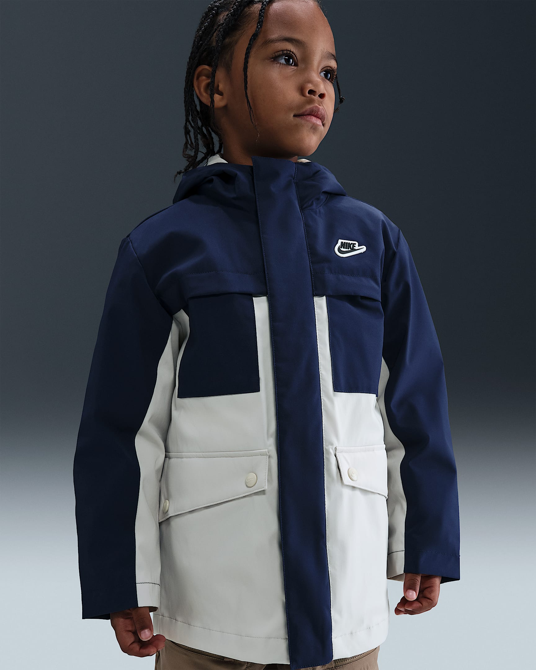Nike Systems 幼童拒水三合一两件套羽绒夹克 - 深藏青