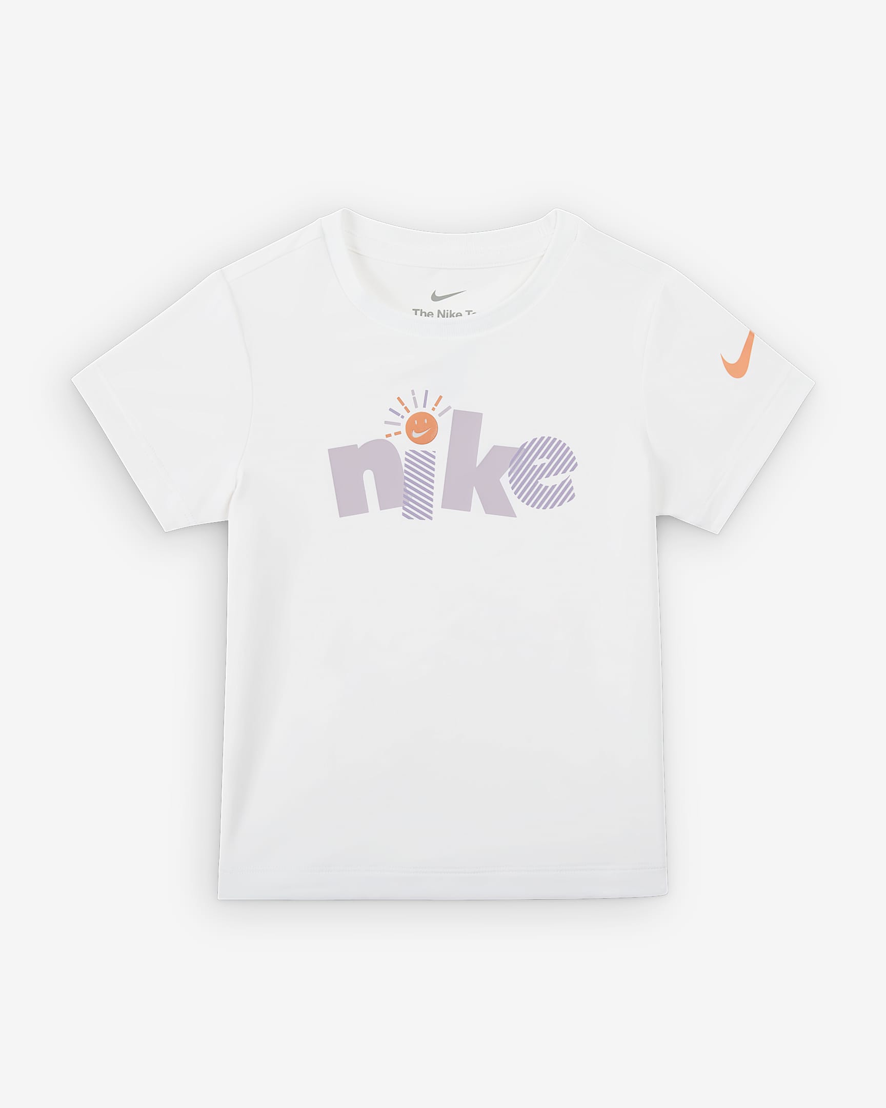 Nike Swoosh 婴童凉感防晒阳光印花T恤 - 白色