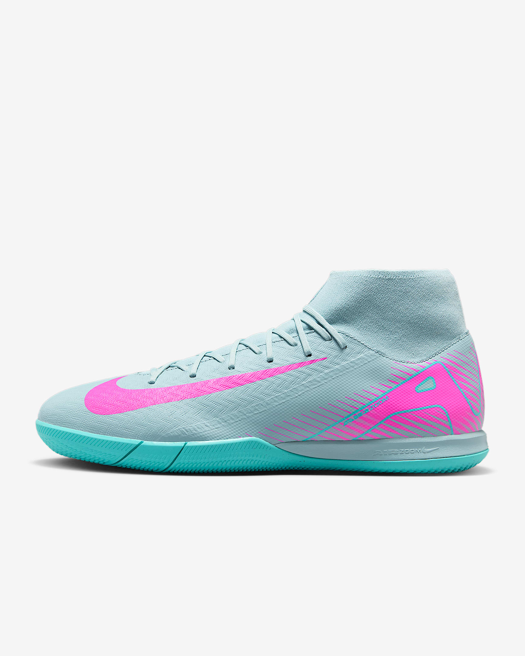 Nike Mercurial Superfly 10 Academy 耐克刺客系列室内/球场高帮足球鞋 - 海洋深蓝/爆炸粉