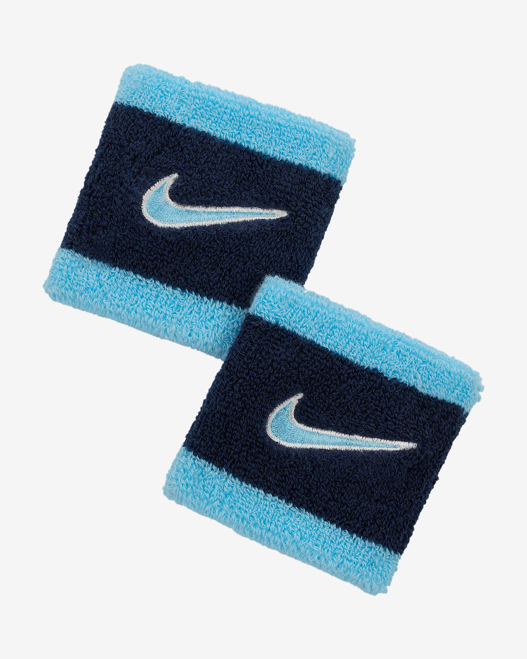 Nike Swoosh Classic 护腕（1 对） - 水宝蓝/大学深蓝/淡象牙白