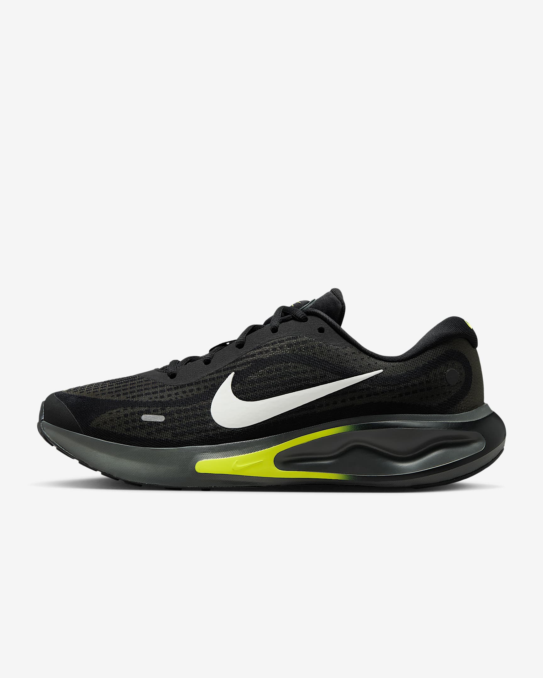 Nike Journey Run 男子透气公路跑步鞋 - 黑/煤黑/明黄/山峰白