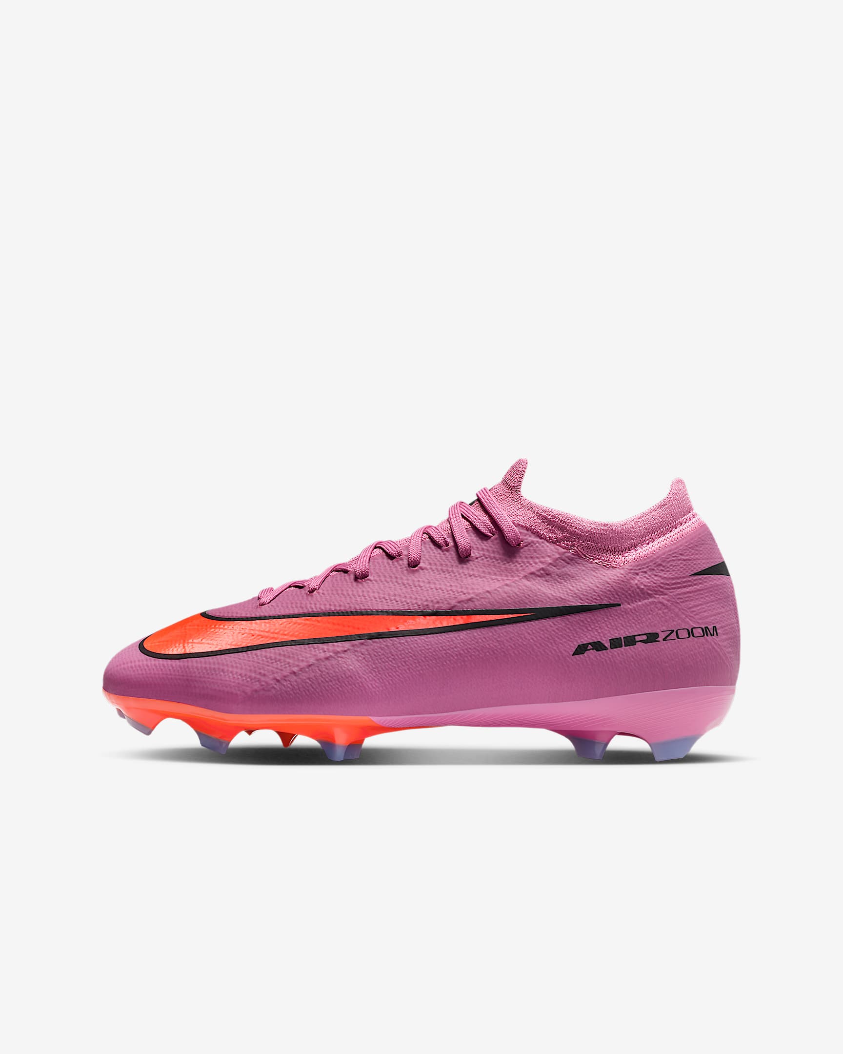 Nike Jr. Mercurial Vapor 16 Pro 耐克刺客系列大童天然硬质草地低帮足球鞋 - 神秘火烈鸟红/鲜橙红/黑