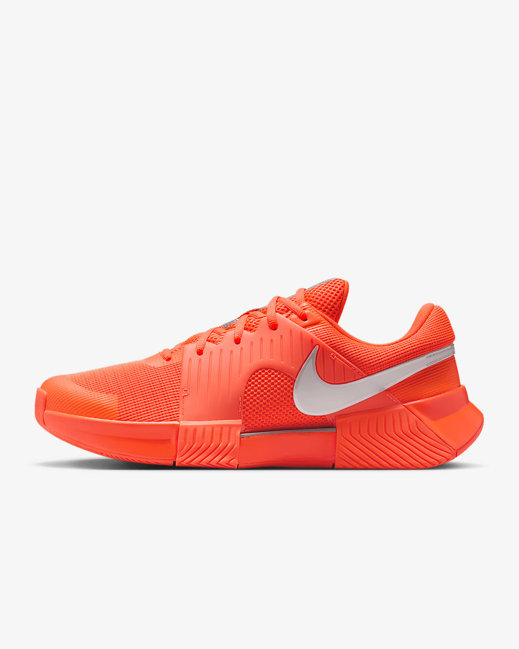 Nike GP Challenge 1 Premium 男子硬地球场网球鞋 - 橙红/金属银