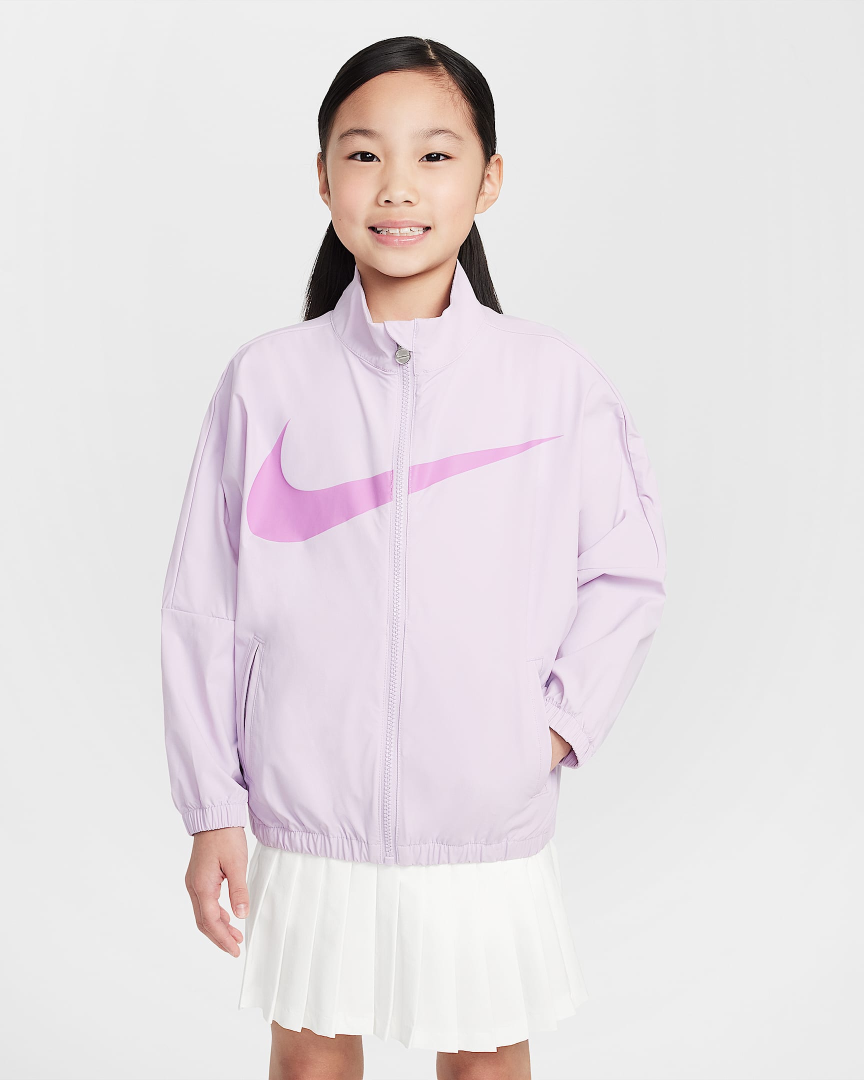 Nike Swoosh 幼童凉感防晒夹克 - 粉紫