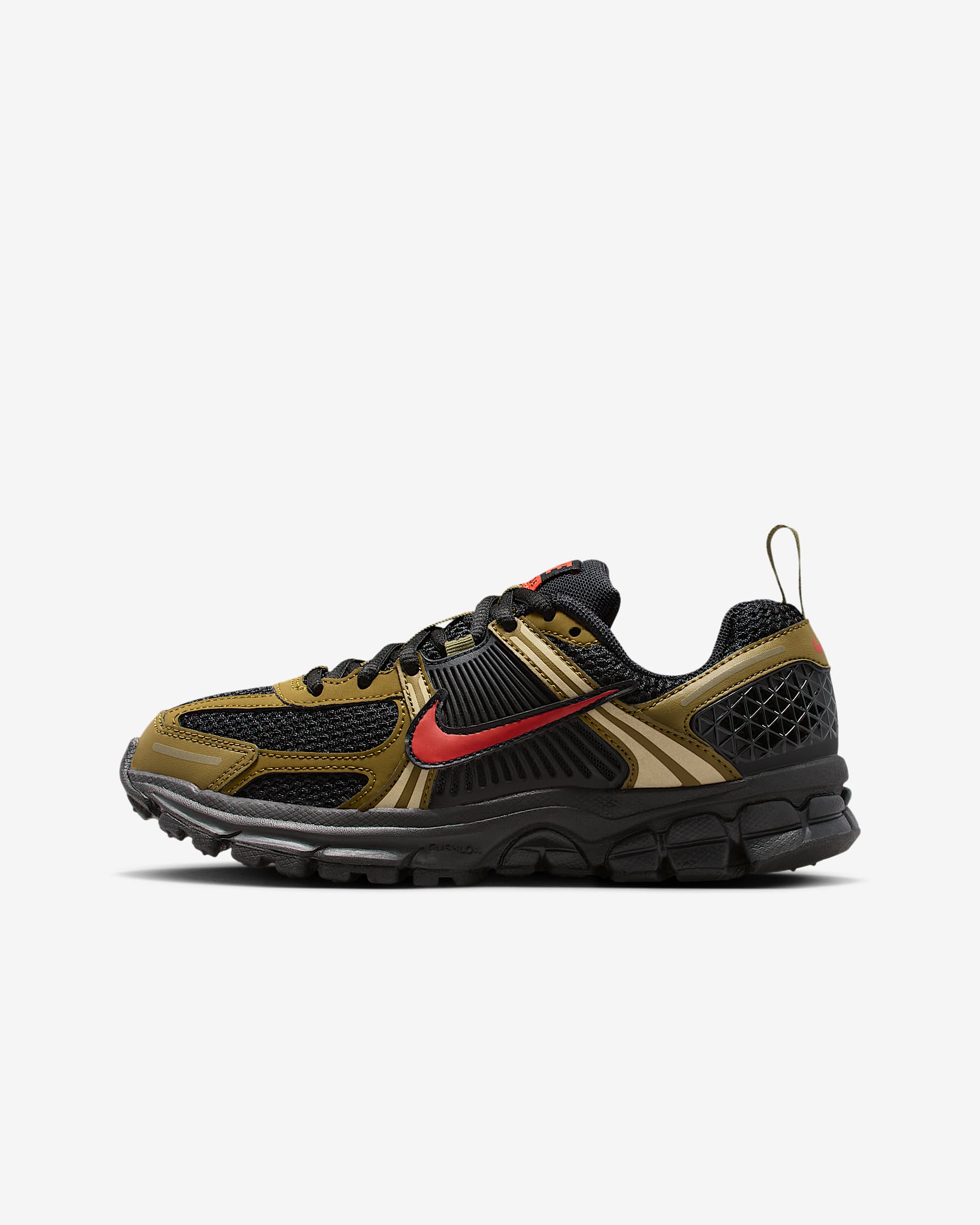 Nike Vomero 5 耐克小迈柔大童运动鞋 - 黑/高射炮橄榄绿/量子苔藓绿/热情红