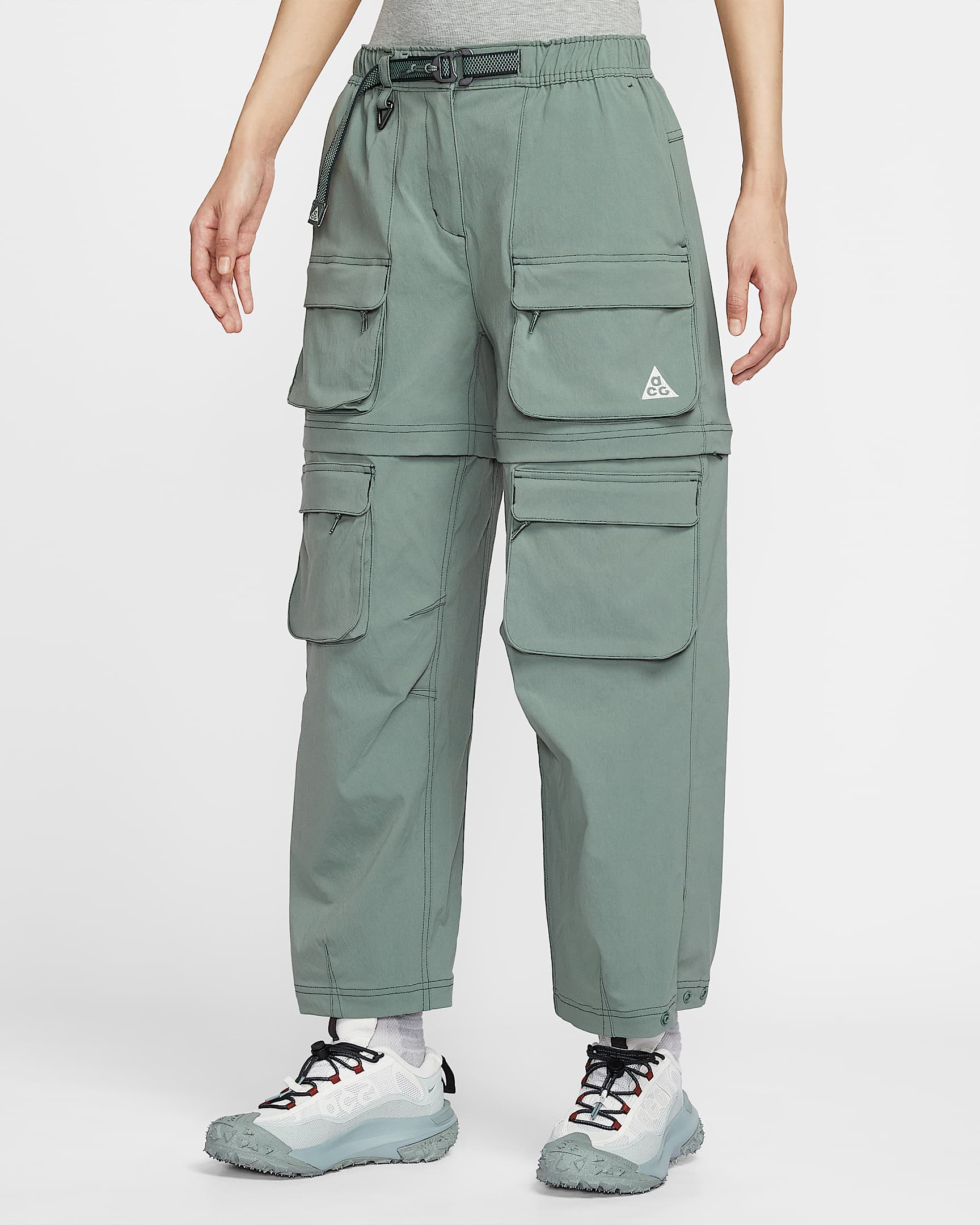 Nike ACG "Smith Summit" 女子拒水可拆式拉链长裤 - 土绿/海藻绿/山峰白
