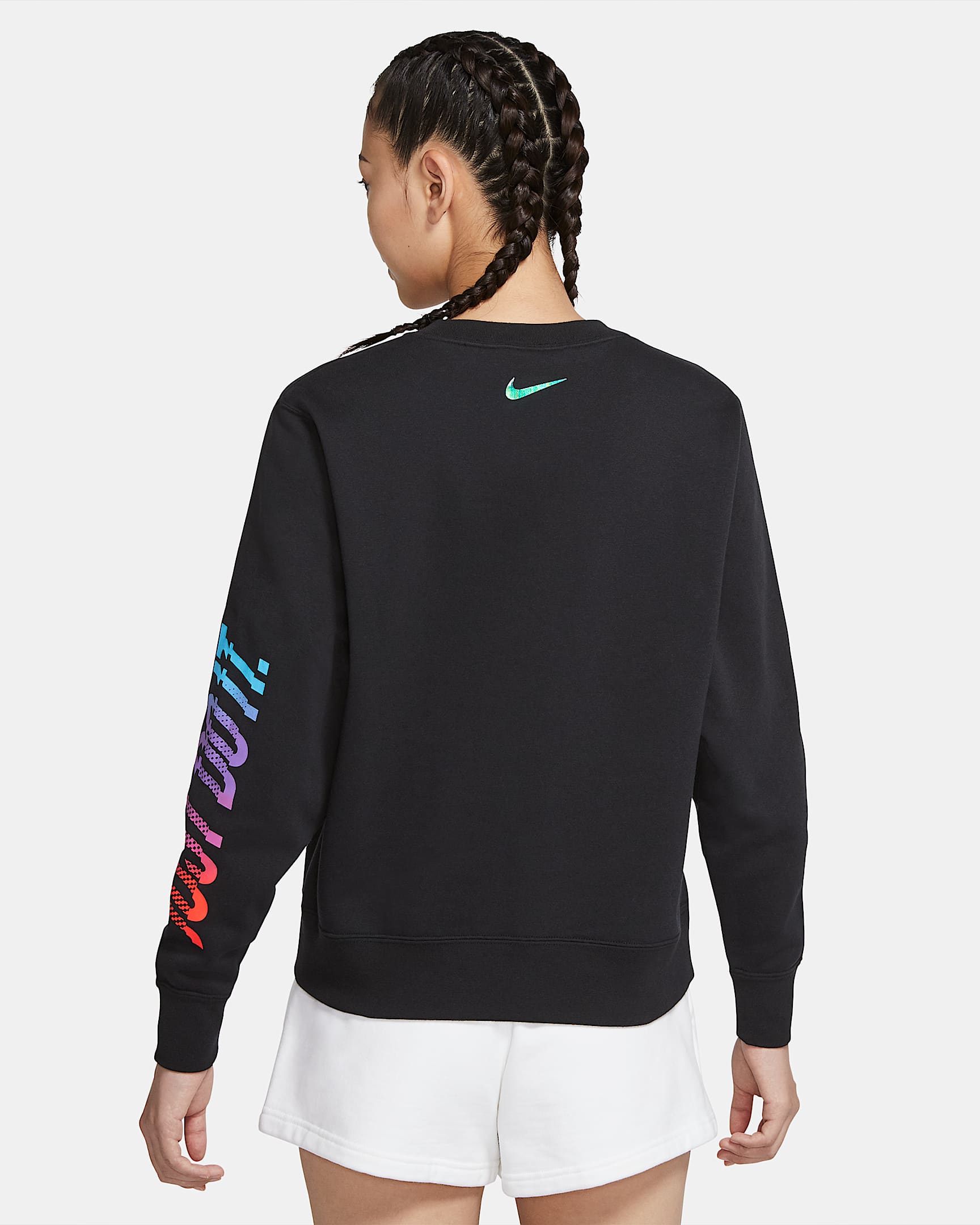 Nike Sportswear 女子起绒圆领上衣 - 黑