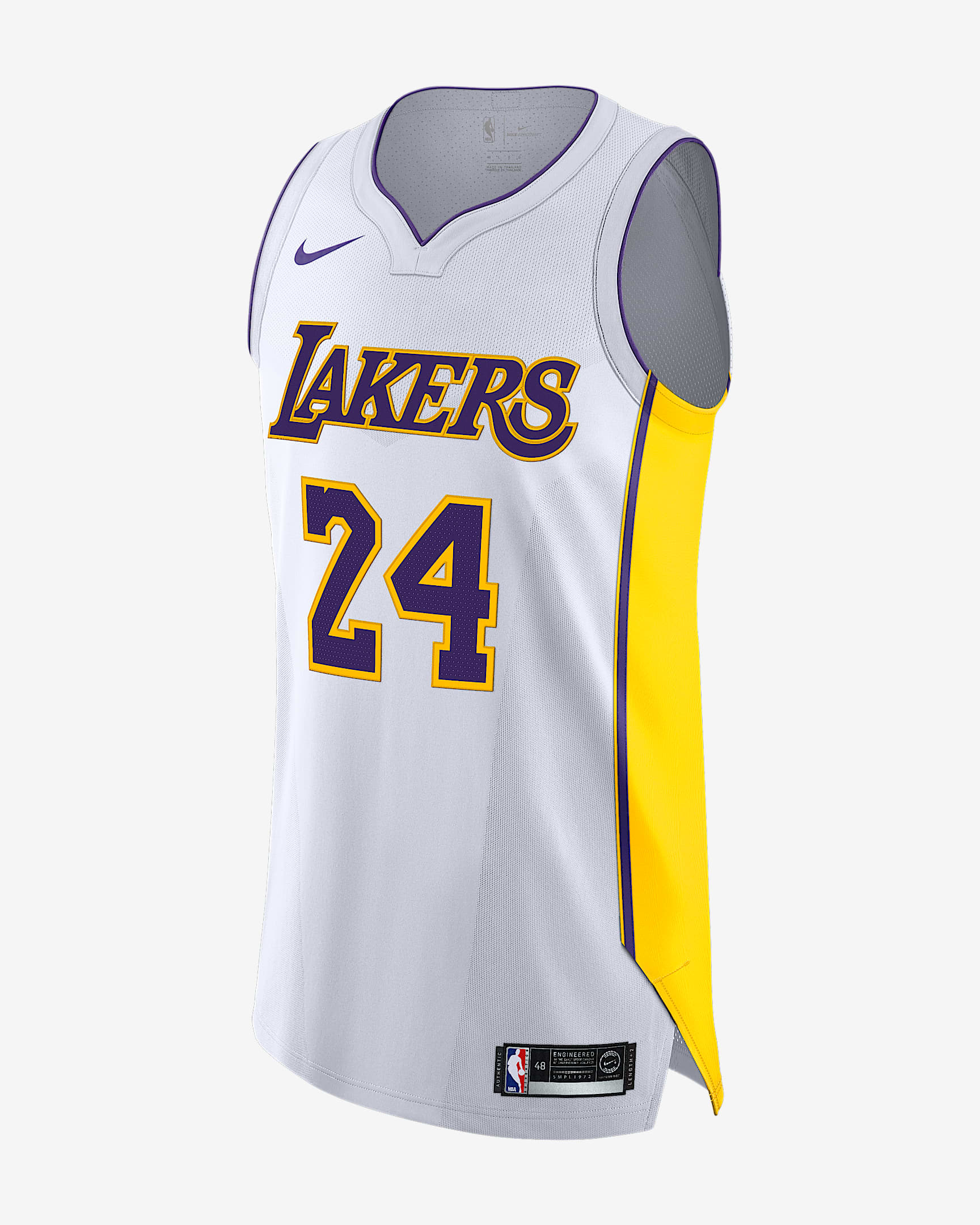 洛杉矶湖人队 (Kobe Bryant) Association Edition Authentic Nike NBA Jersey 男子球衣 - 白色