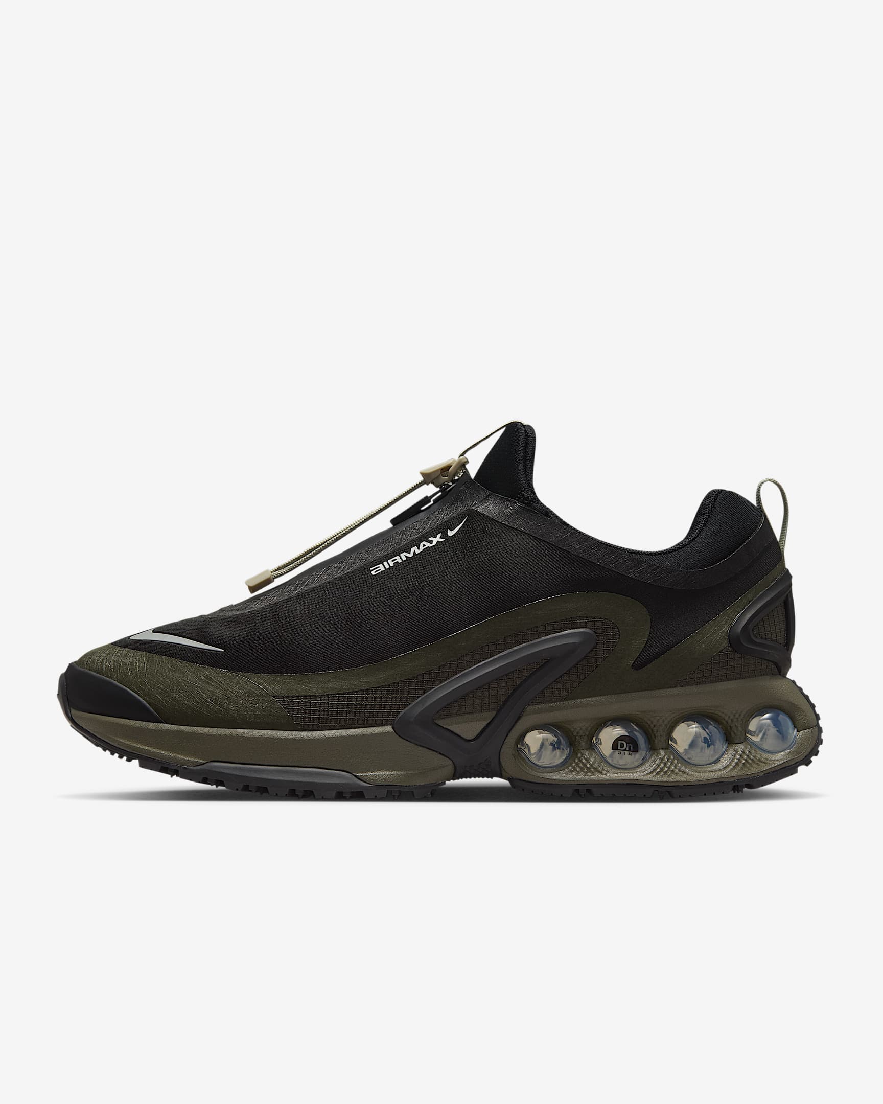 Nike Air Max Dn Roam 男子漫游气垫运动鞋 - 黑/军裤卡其/石色/金属银