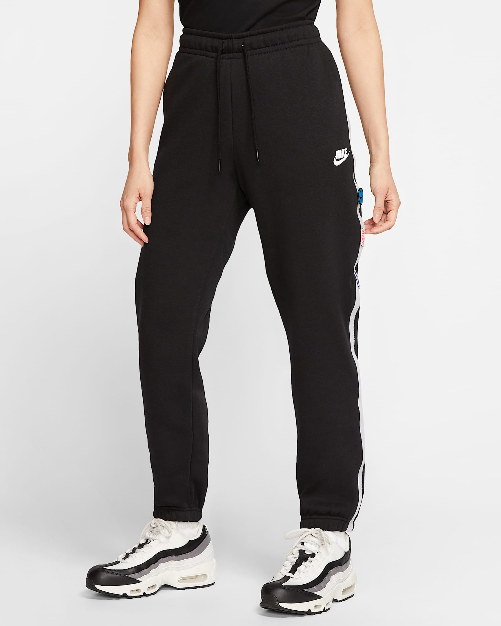 Nike Sportswear 女子起绒长裤 - 黑