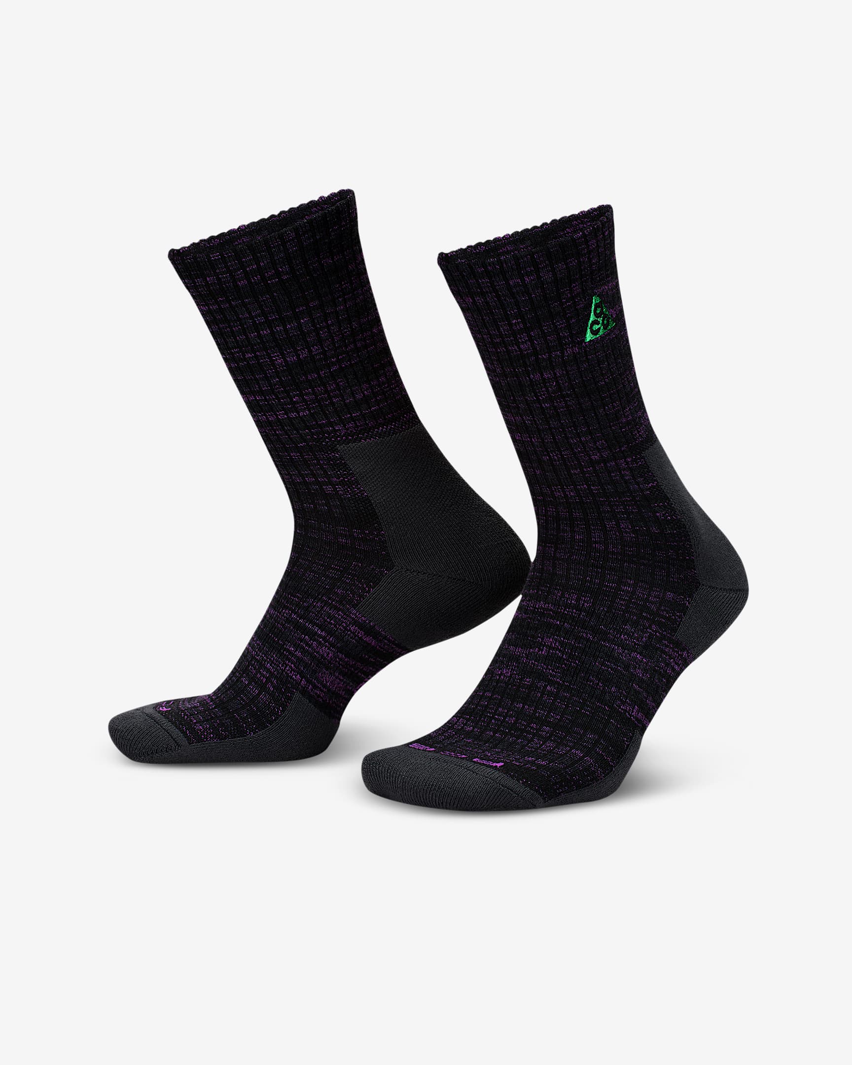 Nike ACG Everyday 舒适中筒运动袜(1 双) - 黑/煤黑/明亮紫/黑