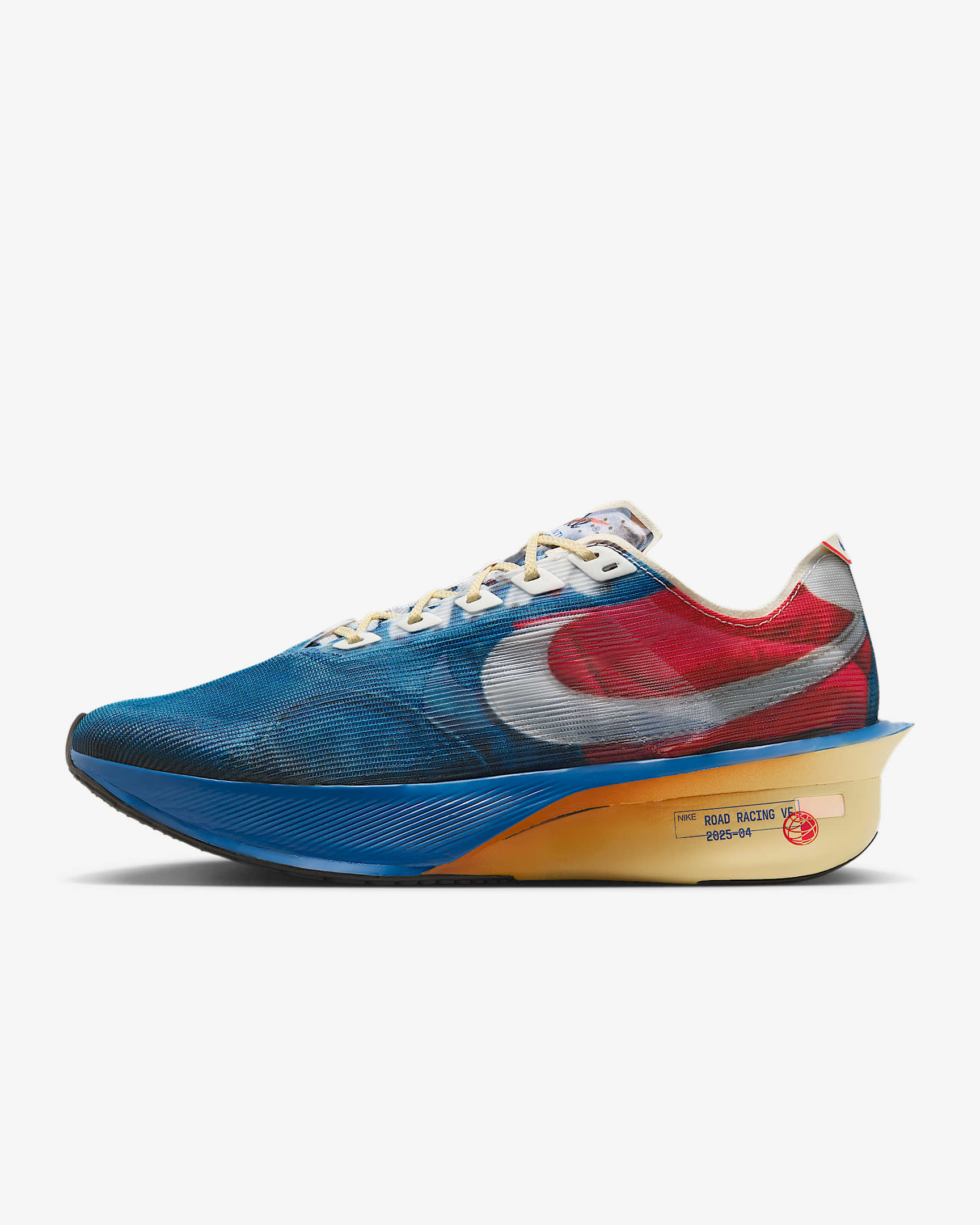 Nike Vaporfly 4 男子公路竞速跑步鞋 - 多色/山脉蓝/火焰红/清透色