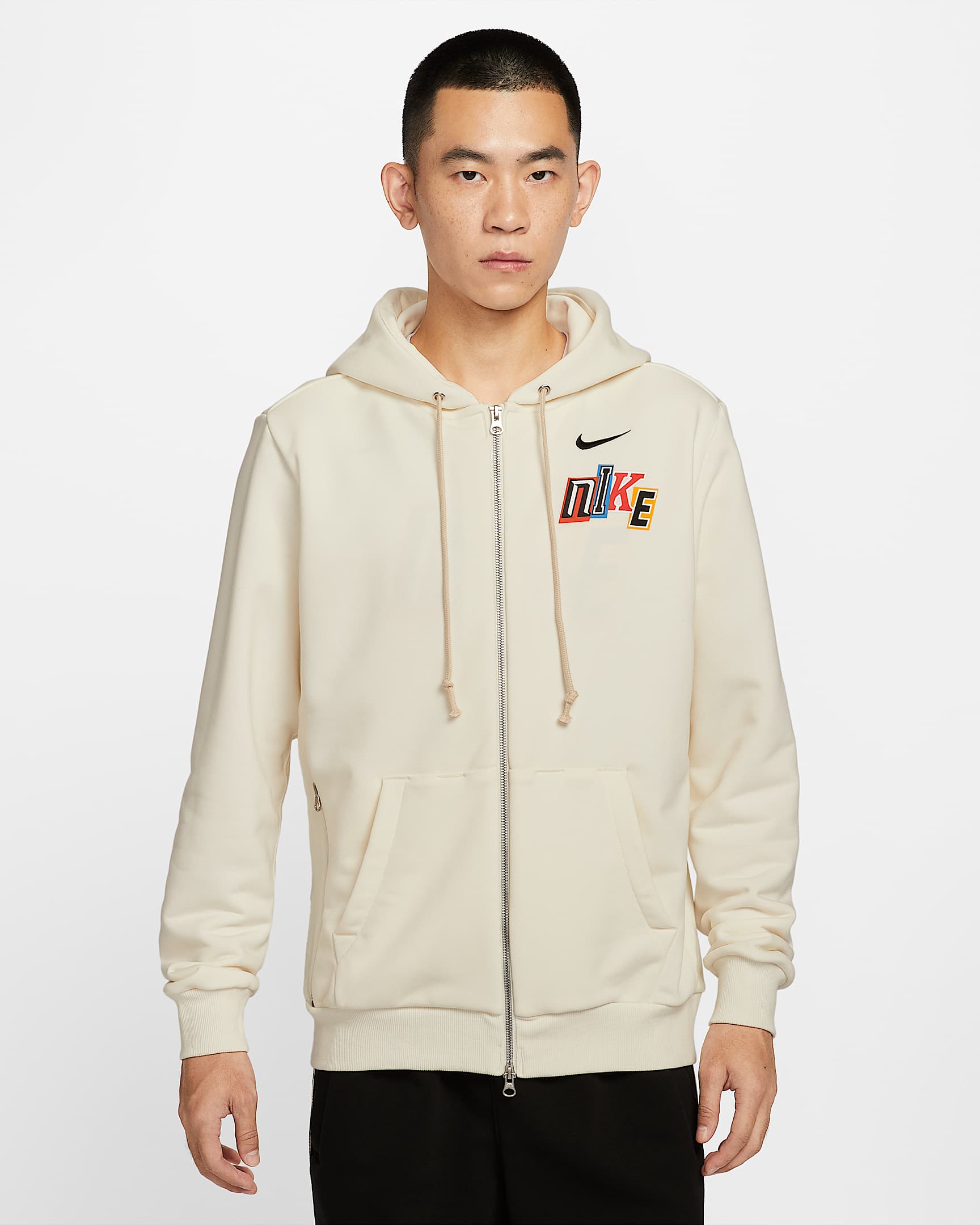 Nike Standard Issue Dri-FIT 男子速干全长拉链开襟篮球连帽衫 - 珍珠灰