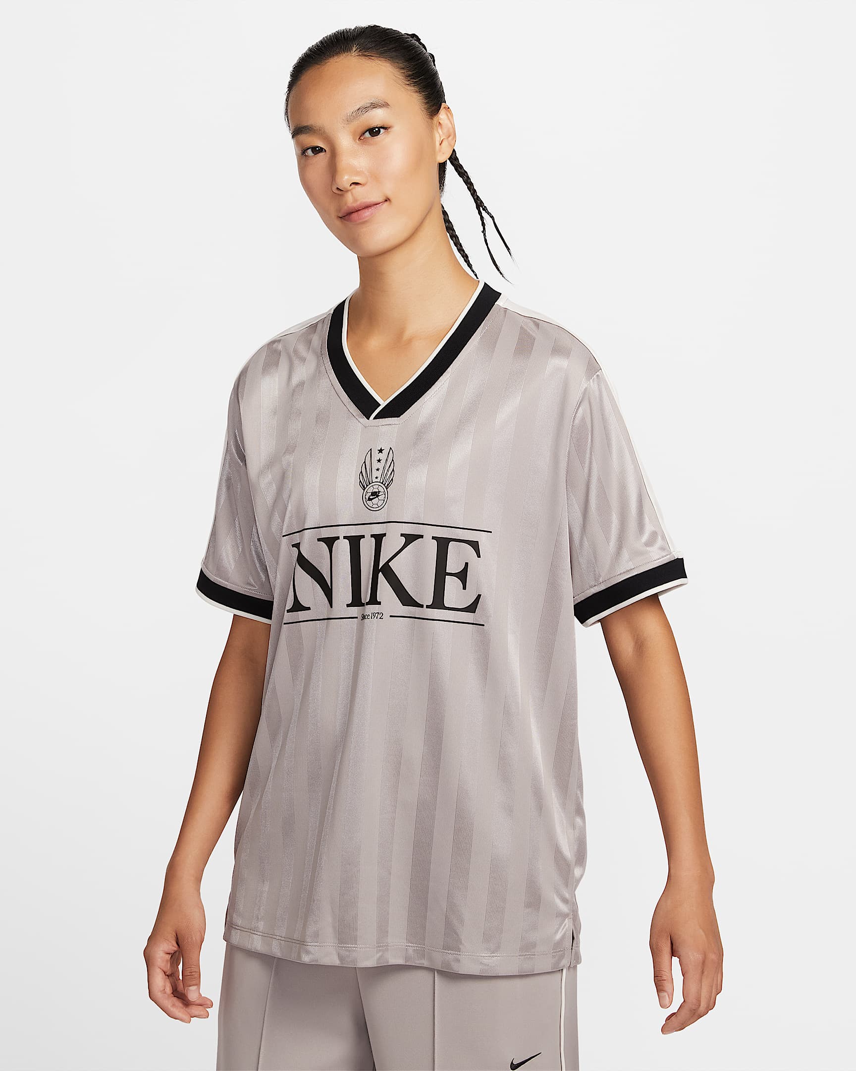 Nike Sportswear 女子针织上衣 - 大学灰/帆白/黑/黑
