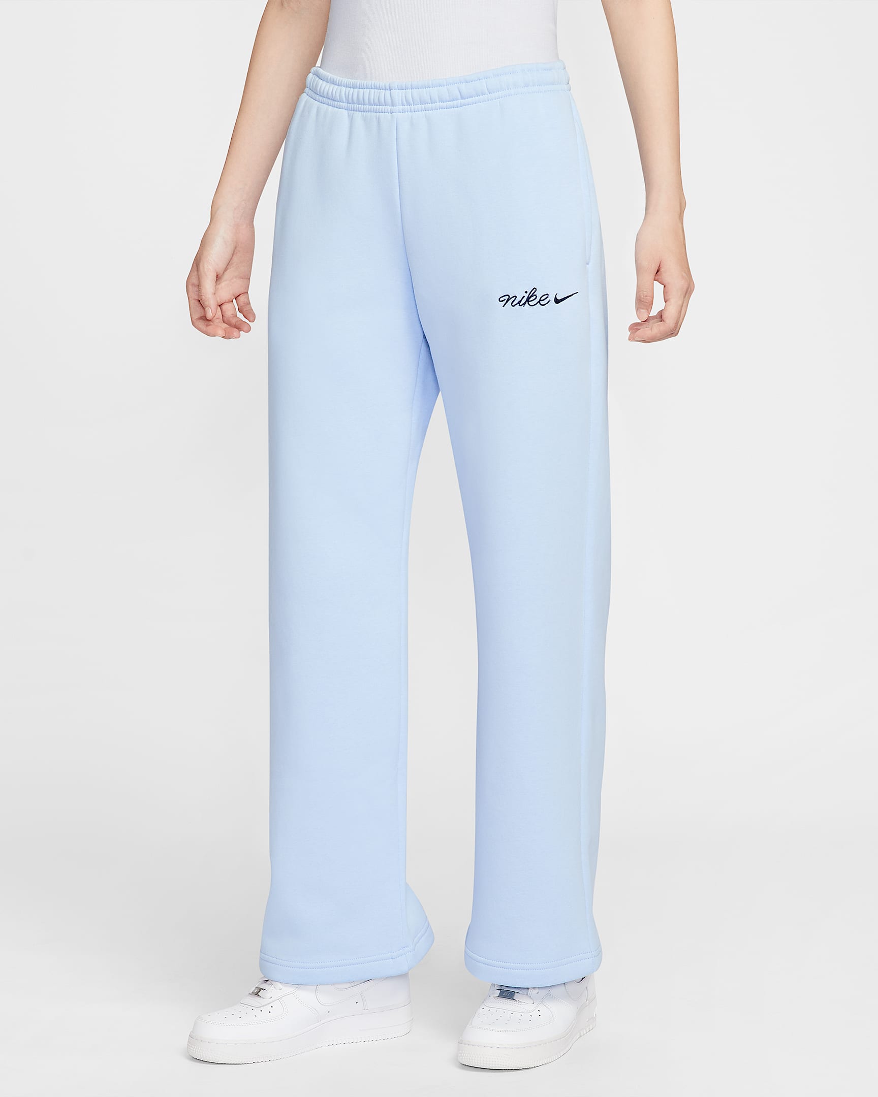 Nike Sportswear Phoenix Fleece 女子加绒直筒运动裤 - 天青石蓝
