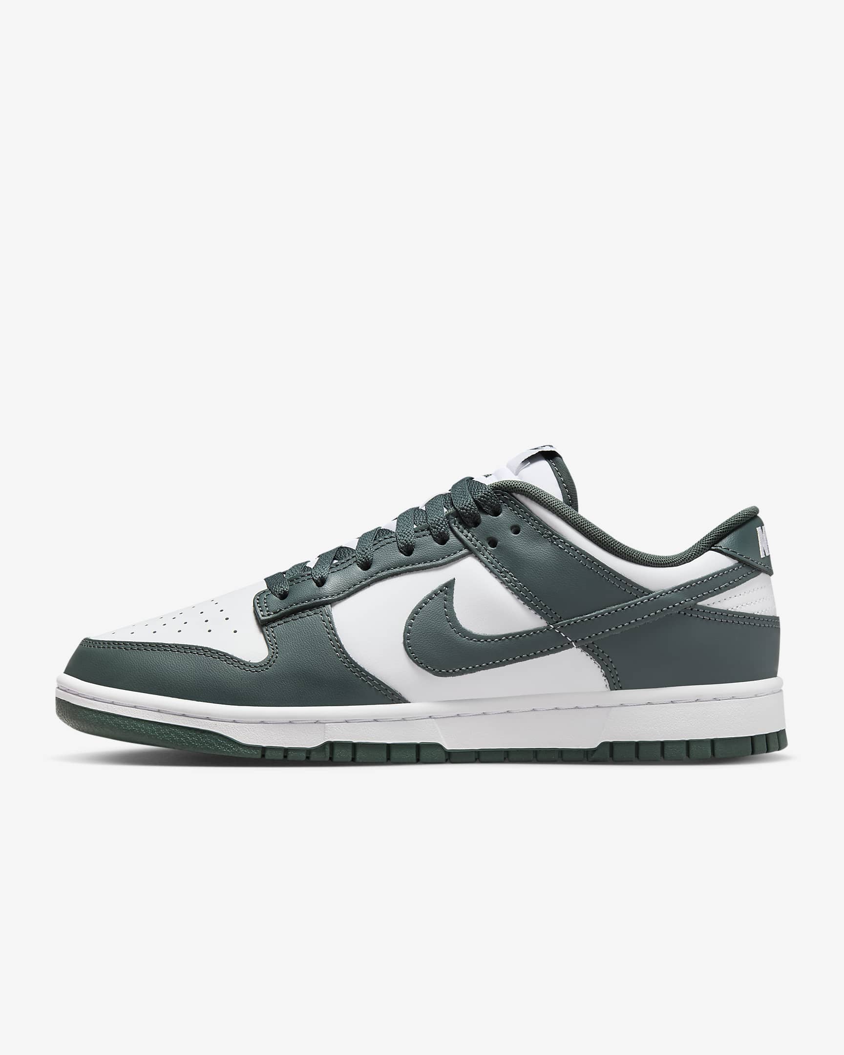 Nike Dunk Low Retro 男子运动鞋 - 白色/白色/绿古色